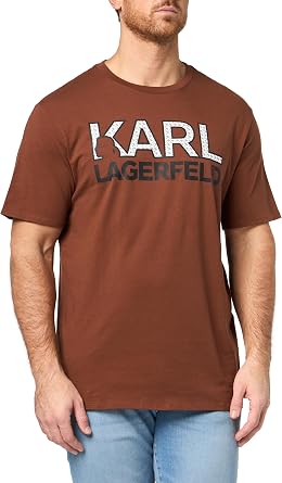 KARL LAGERFELD Mens Crewneck Short Sleeve Graphic Design Relaxed Fit T-Shirt
