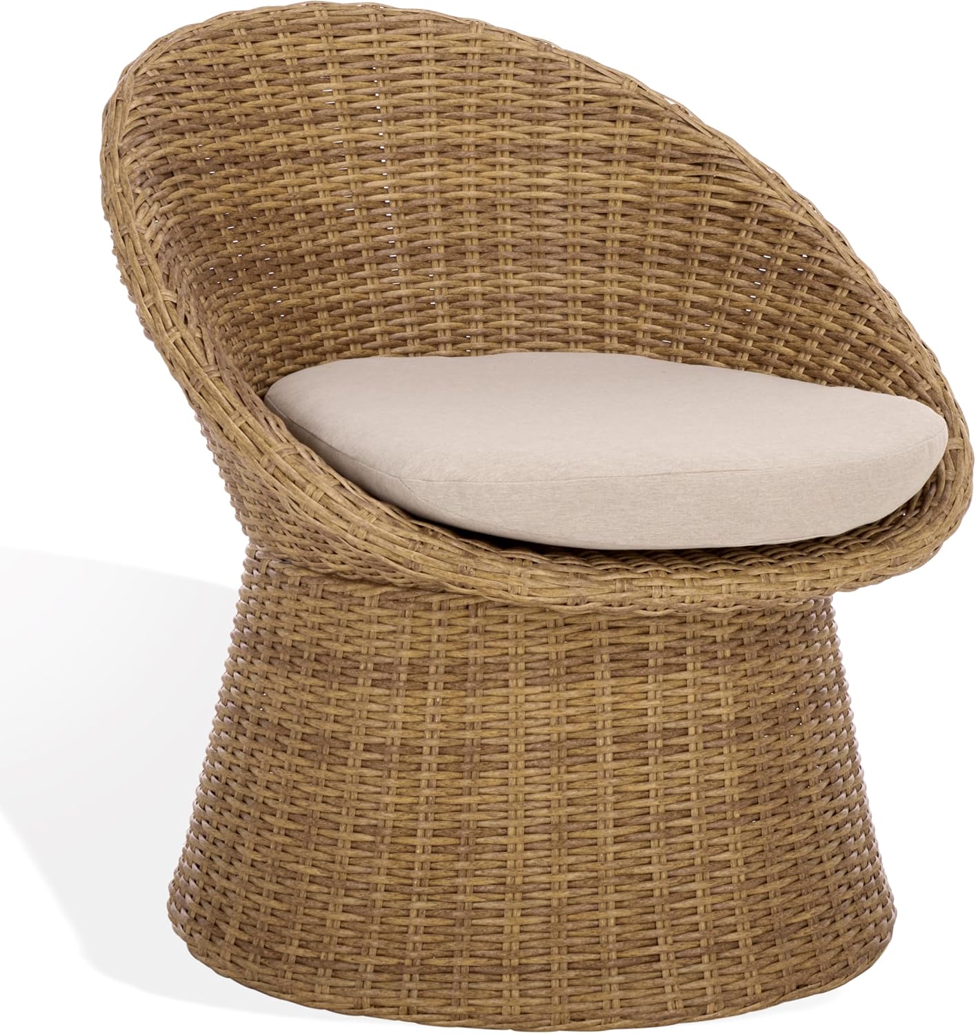 SAFAVIEH Couture Outdoor Patio Furniture Collection - Lynsee Wicker Chair with Cushion, Fully Assembled (CPT2112)