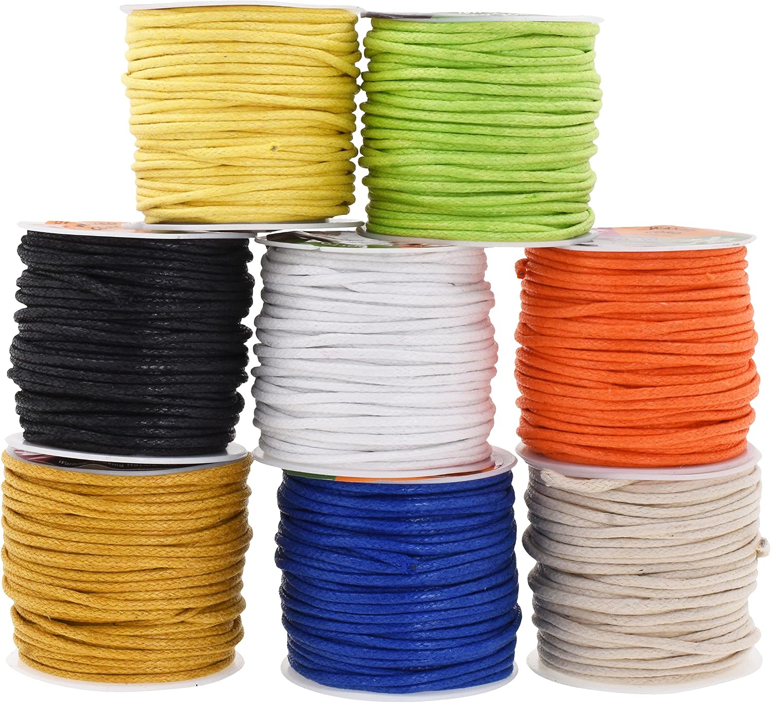 Mandala Crafts Size 1.5 mm Assorted Waxed Cord for Jewelry Making,165 YDs Assorted Waxed Cotton Cord for Jewelry String Bracelet Cord Wax Cord Necklace String
