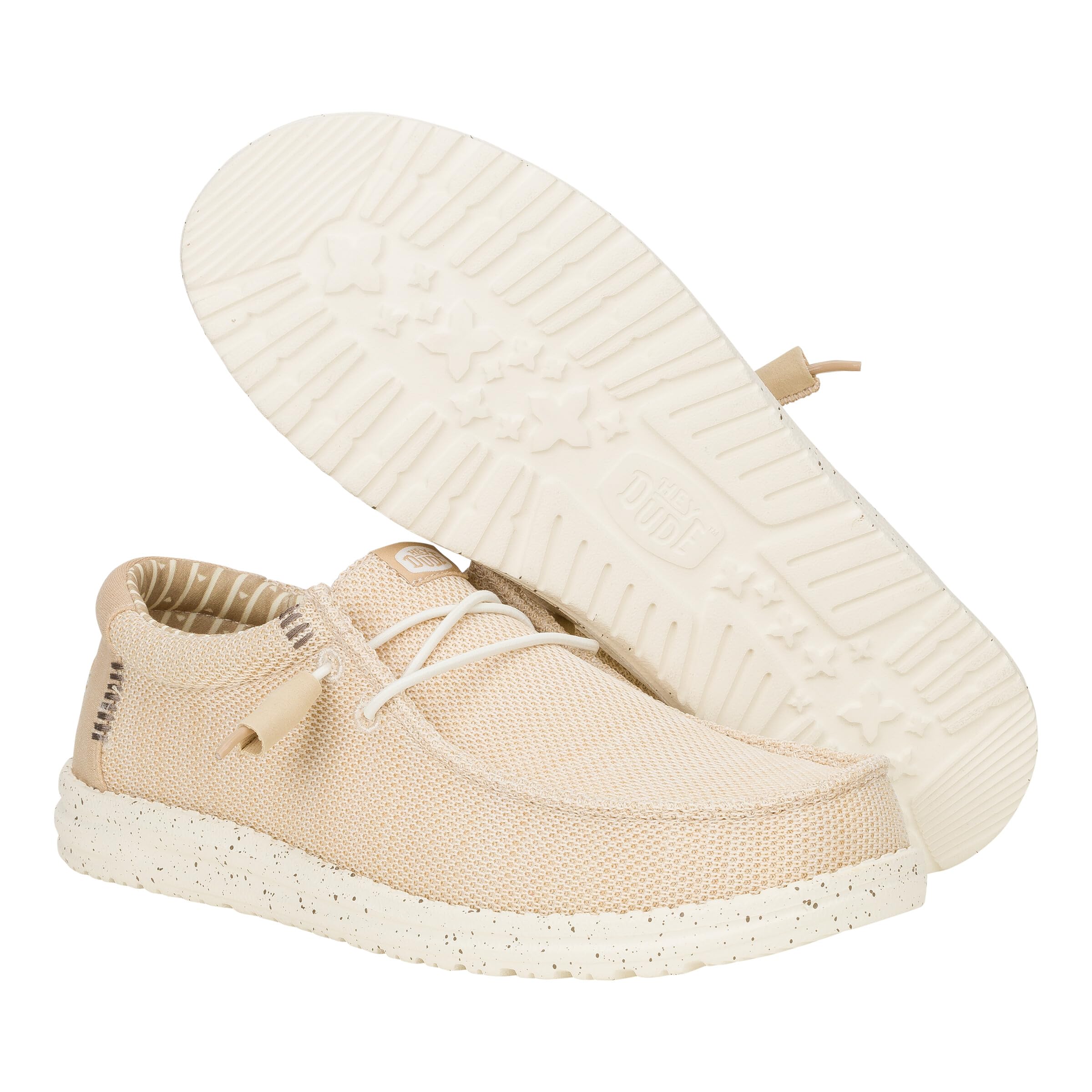 HEYDUDE Wally Stretch Sox Mocassins pour Homme Crème