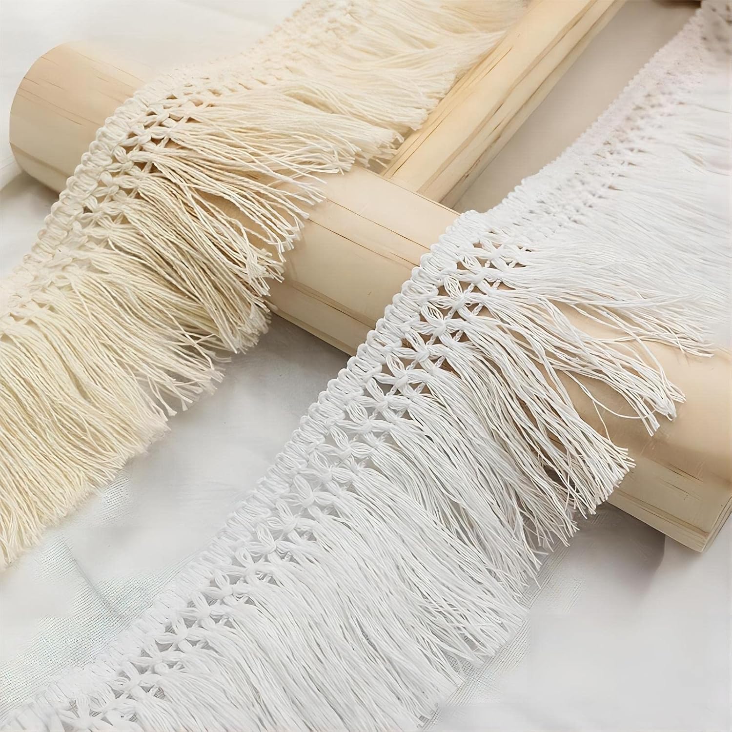 Tassel Trim,Lace Decorative Ribbon, 6 cm Cotton Lace Crochet Ribbon Lace Trim Decorative Ribbon Sewing Accessories Furniture Lace Ribbon Curtain Border Decorative Lace Trim Cotton(Cream)