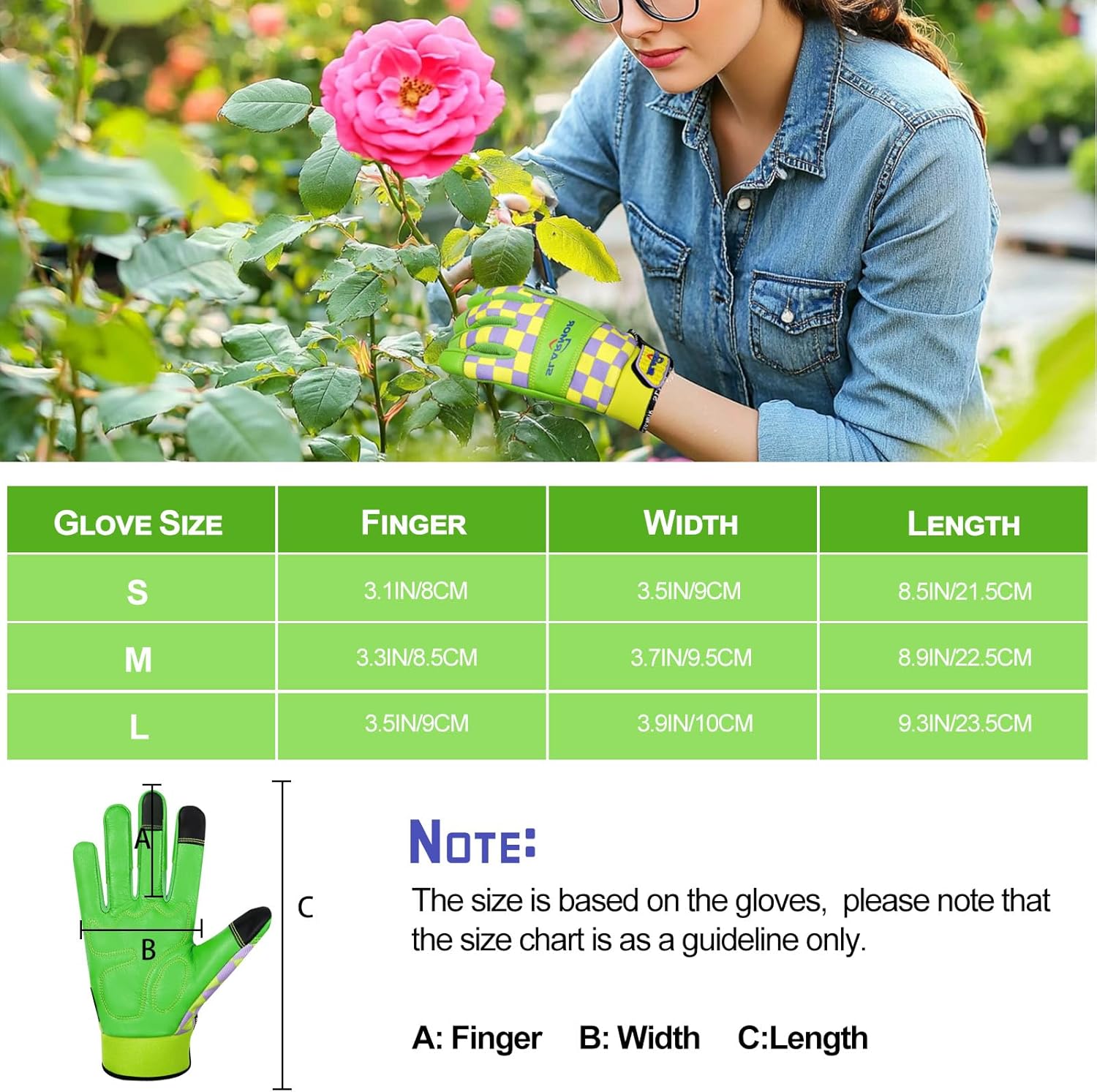 Leather-Gardening-Gloves for Women,Thorn-Proof Work-Gloves for Weeding,Digging,Planting,Pruning Yard garden Gloves - Image 5