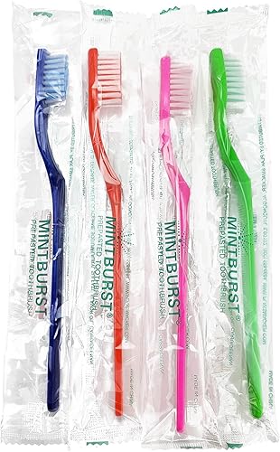 Mintburst - Cepillo de dientes prepegado envuelto individualmente (36 cepillos de dientes) y tarjeta dental Quist Vital Volumes  Paquete