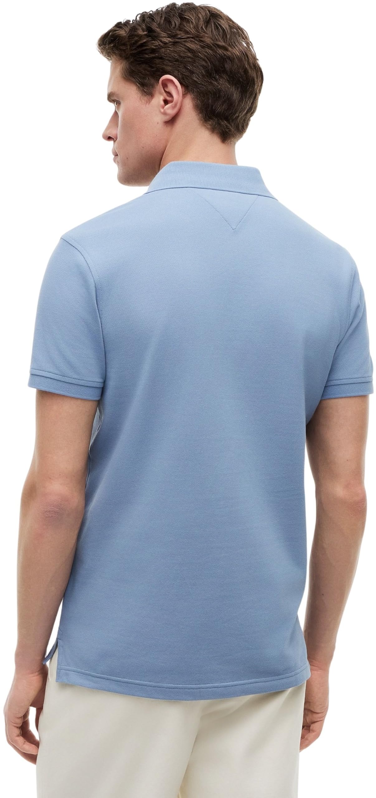 Tommy Hilfiger Męska koszulka polo z krótkim rękawem o regularnym kroju z zapięciem na guziki, Niebieski (Brisk Blue), M