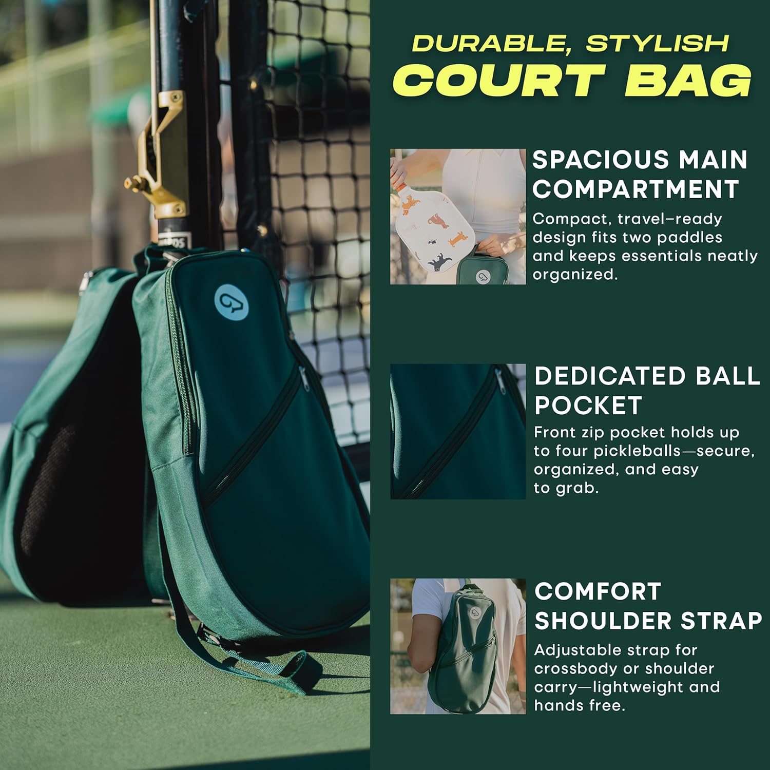 Goat Pickleball Paddles Set of 2, Includes 4 Indoor Outdoor Balls and Travel Bag, Lightweight Durable Fiberglass Pickleball Rackets Set for Men, Women, Beginners - Image 6