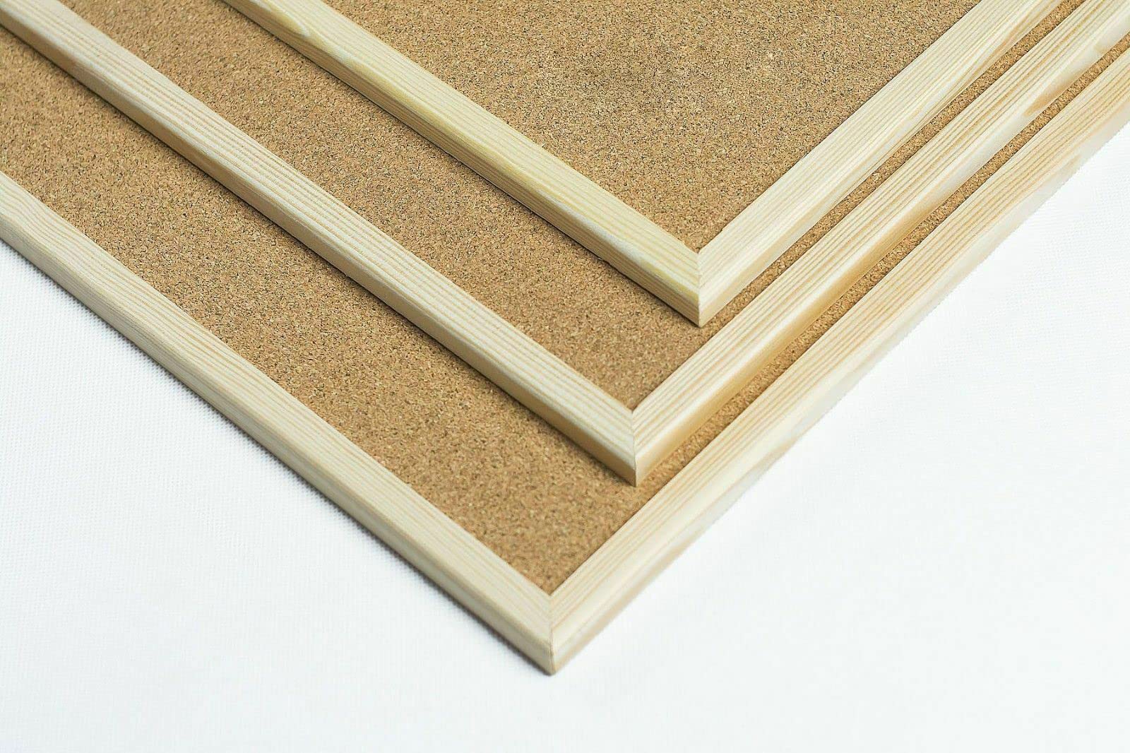 Pinnwand Kork mit Holzrahmen 70x100 cm Korktafel Memoboard ideal für Büro Homeoffice und Küche Korkpinnwand mit Rahmen aus Holz Korkplatte Korkwand cork board