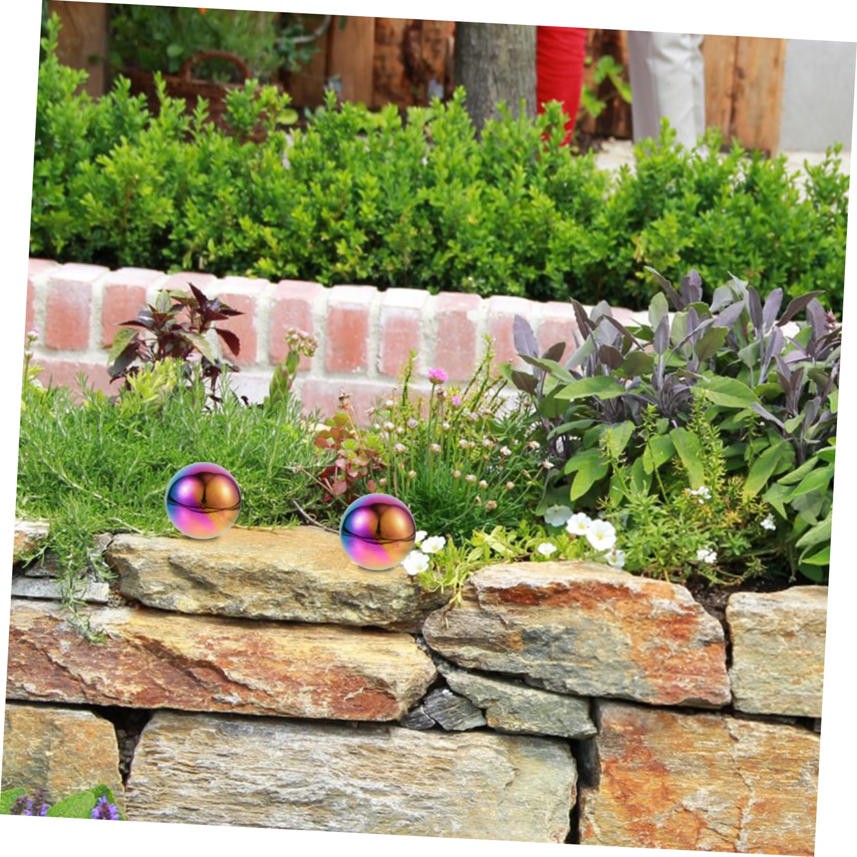 Sfera Riflettente Palla Decorativa Rotonda Lucidata da Giardino in Acciaio Inossidabile 5 Pezzi Effetto Specchio per Centrotavola