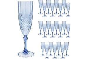 Elegant Blue Champagne Glasses - Set of 24