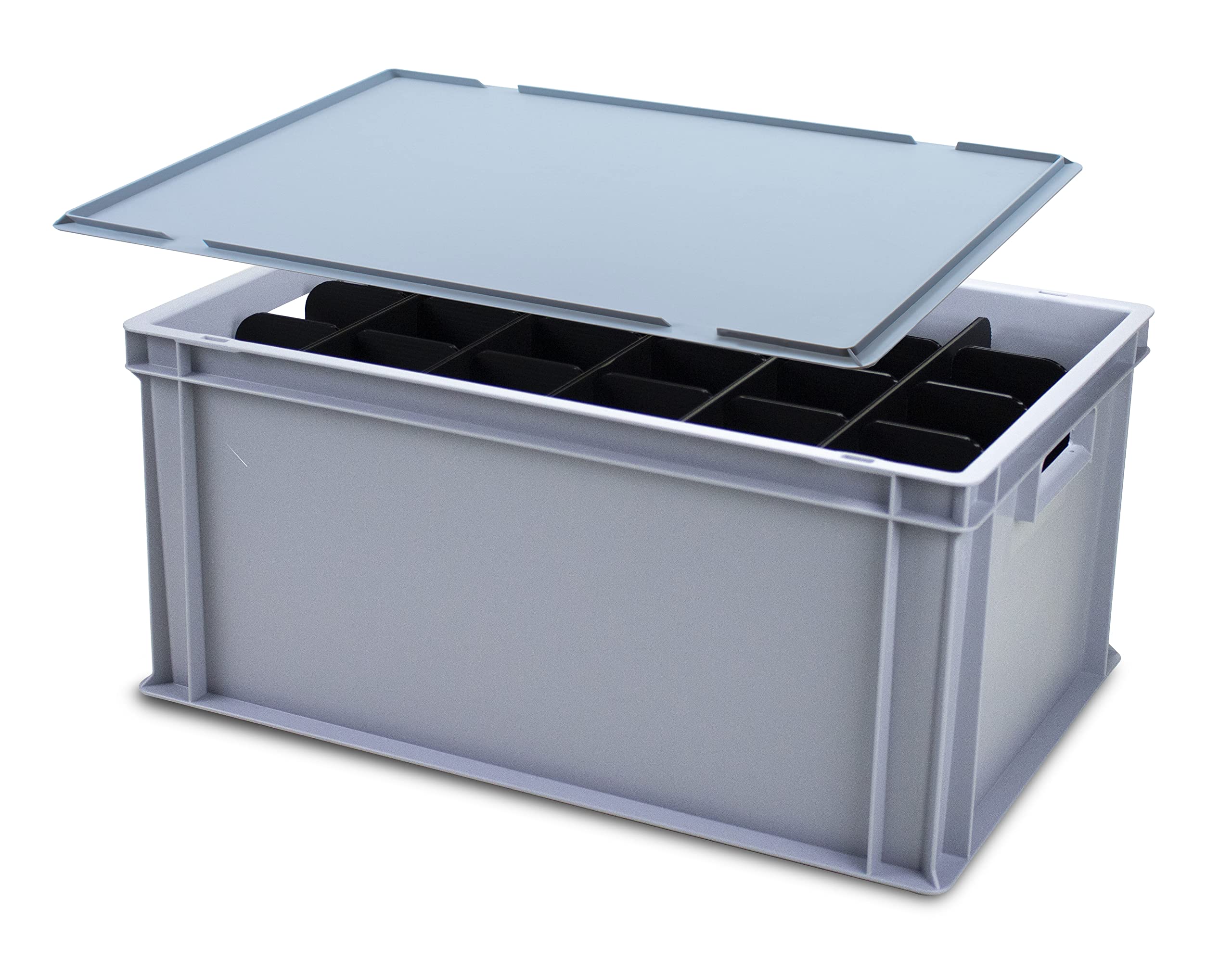 Caterbox Wine Glass Storage Container with 24 Cells | Heavy Duty Glassware Storage and Home Moving Boxes | 24 Compartments (Glass Height: H250mm (Lid Included))