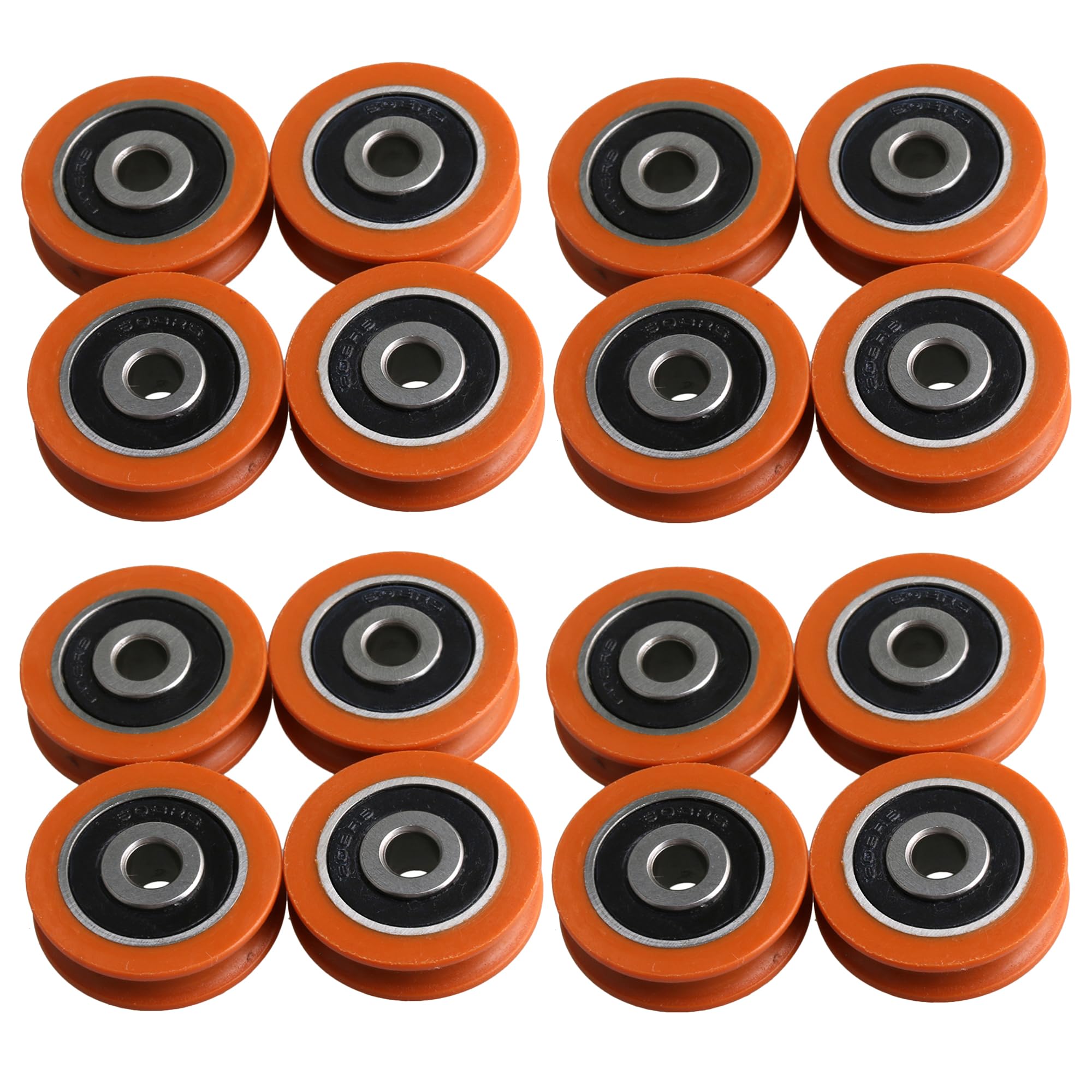 Poulies en plastique orange pour réparer une fenêtre coulissante bloquée