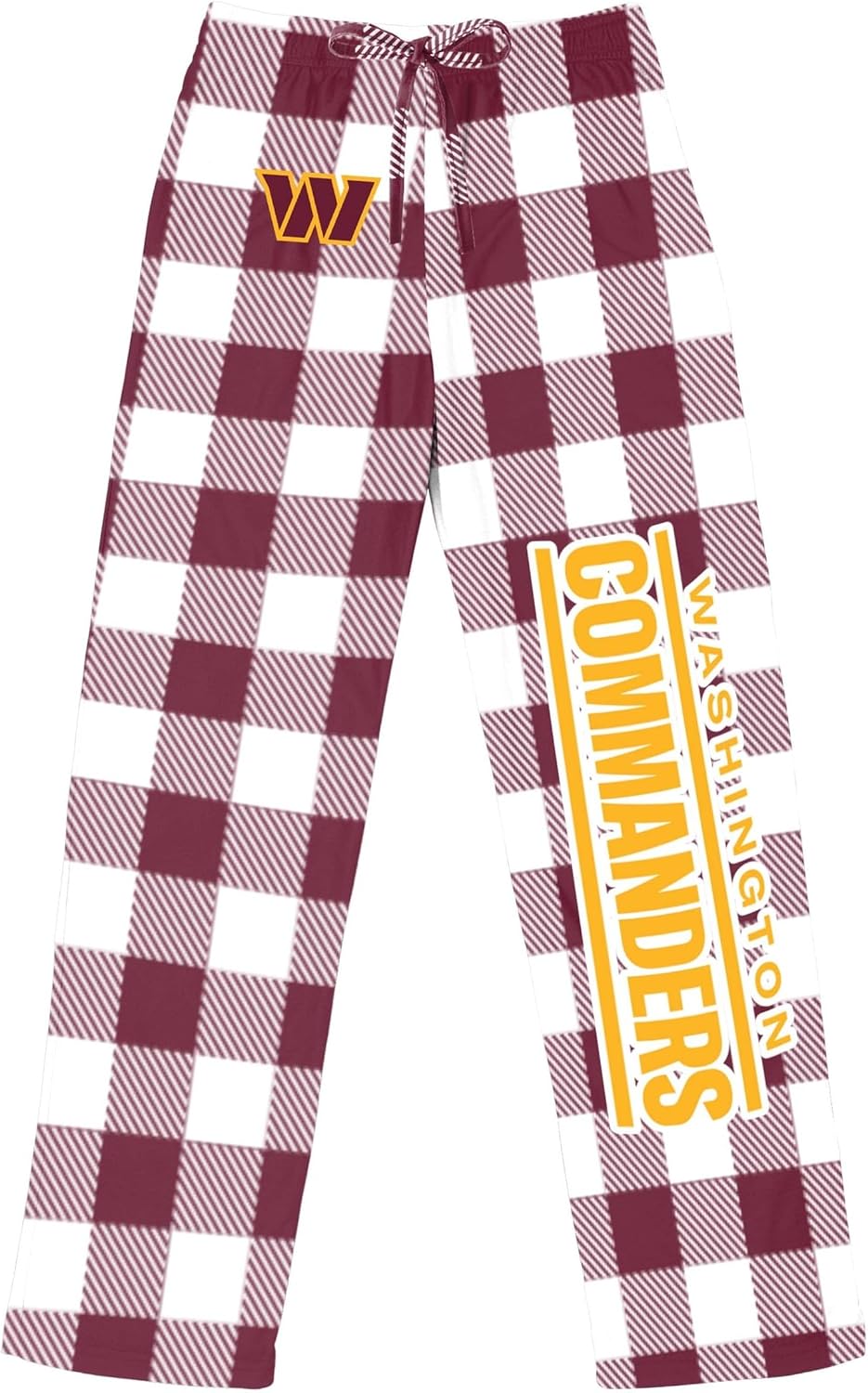 FOCO Pick Your NFL Team Gingham Checkered Pattern Women's Pajama Lounge Pants with Pockets and Drawstring Tie, Multicolor