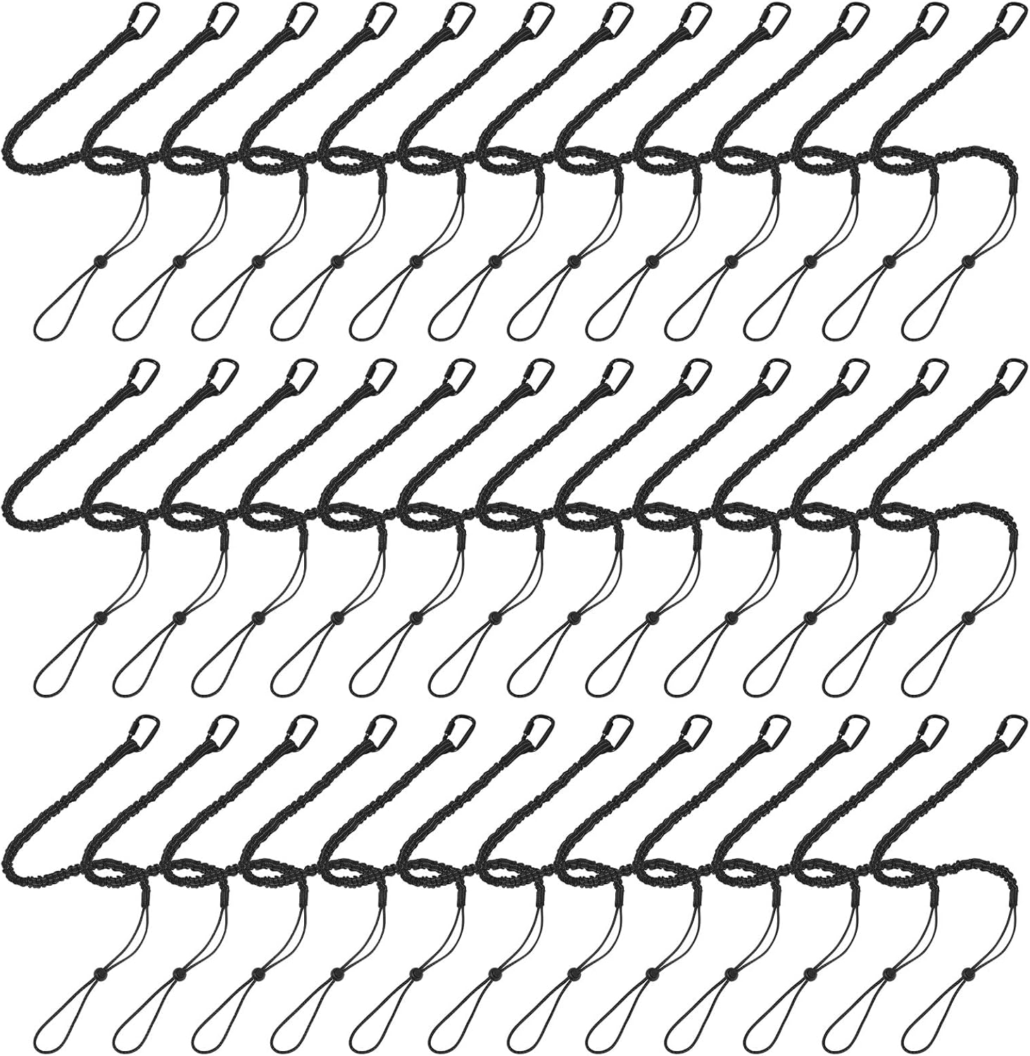 36 Pack Safety Tether Tool Lanyard, Standard Length Safety Tool Leash Fall Protection Tether with Screw Lock Carabiner & Adjustable Loop End, Maximum Weight Limit 9KG/19.8LBS