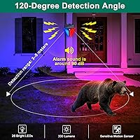 Vista 7 de Aolyty Luces estroboscópicas solares de advertencia con alarma de 90 DB para exteriores, paquete de 2 unidades, 4 modos de funcionamiento, sensor