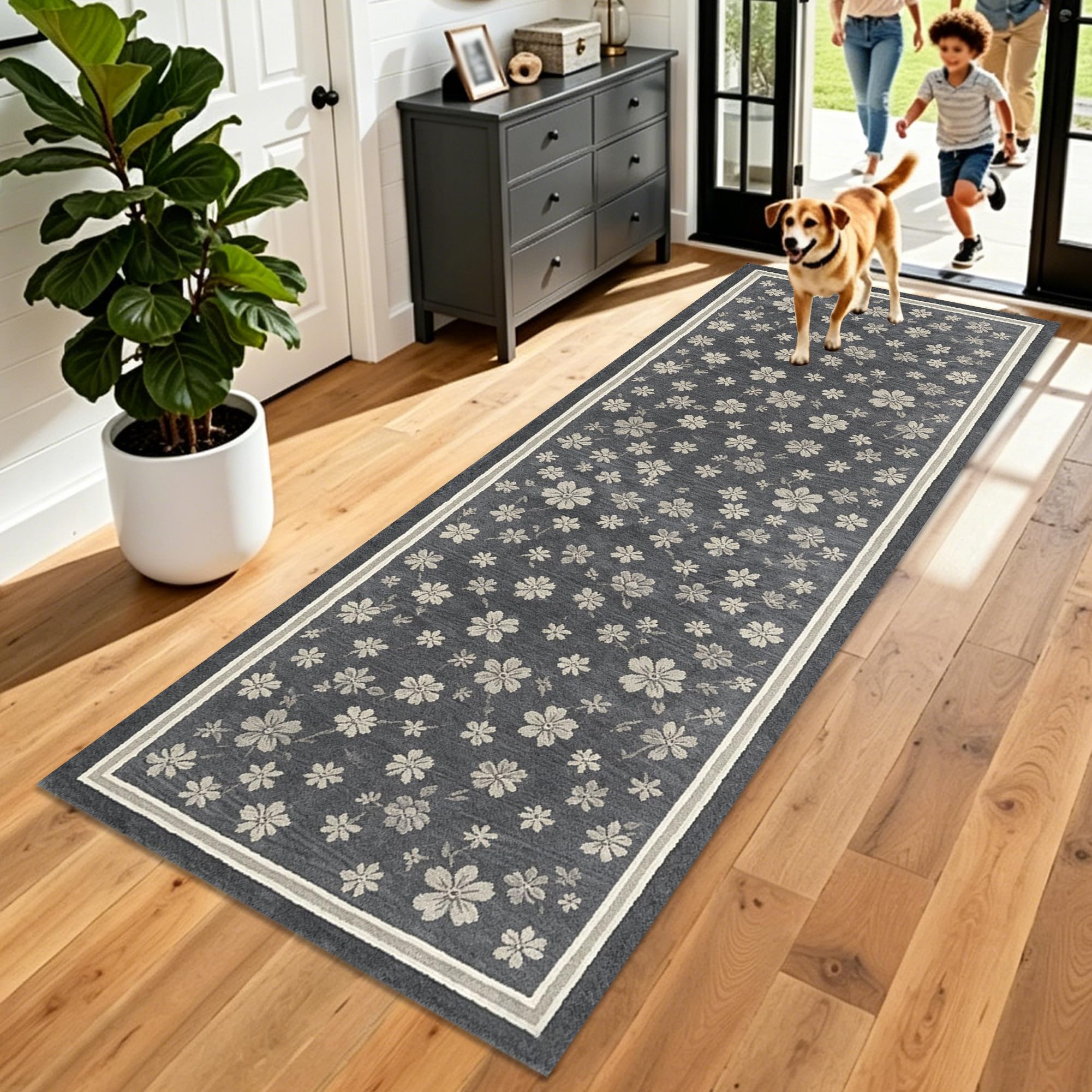 Tapis couloir long absorbant et tapis entrée intérieur de 40 x 150 cm