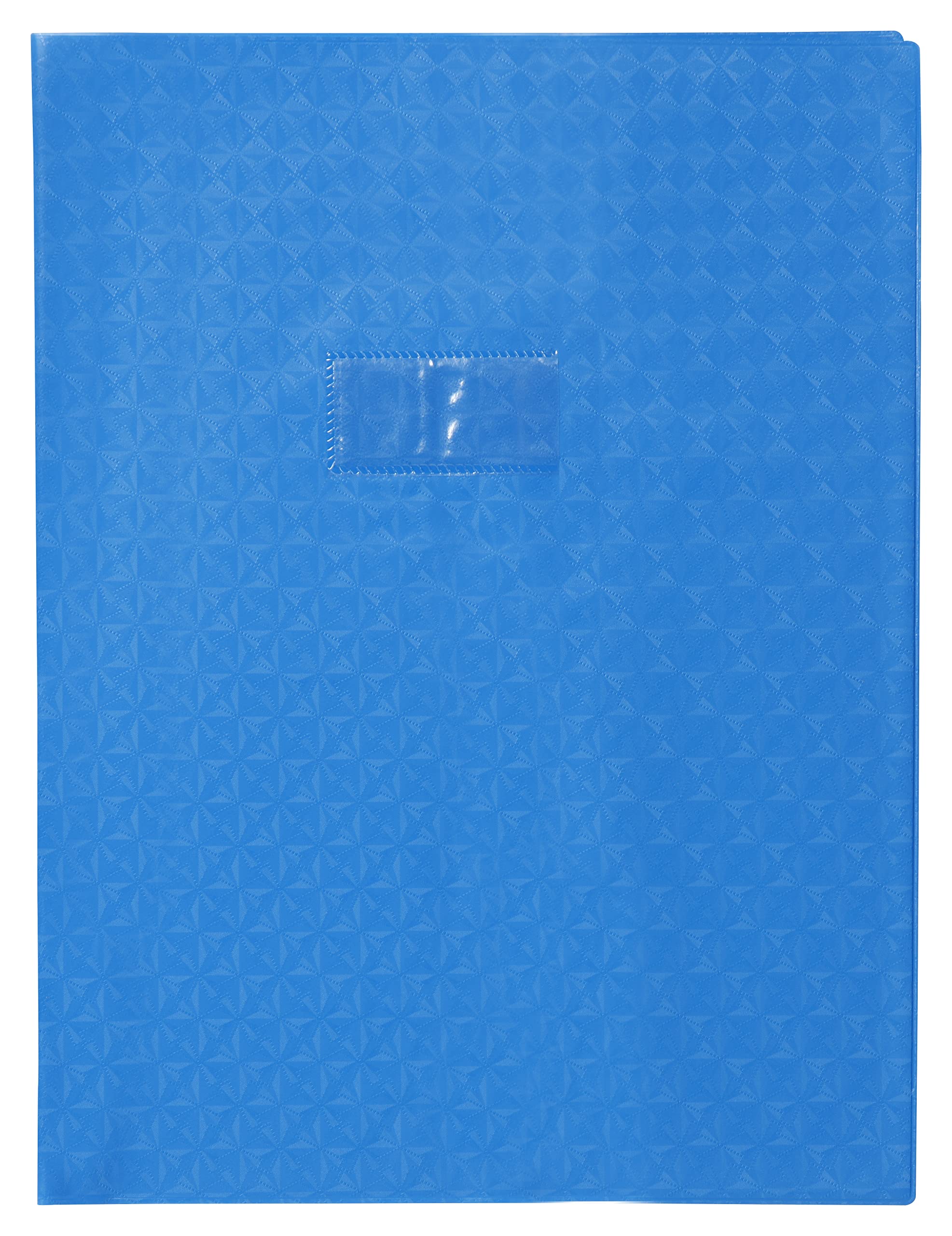 Clairefontaine - Ref 72412C - Calligraphe PVC Exercise Book Protector Cover - A4+ (240 x 320mm) in Size, Label Holder for Easy Identification, Diamond Effect - Blue Colour
