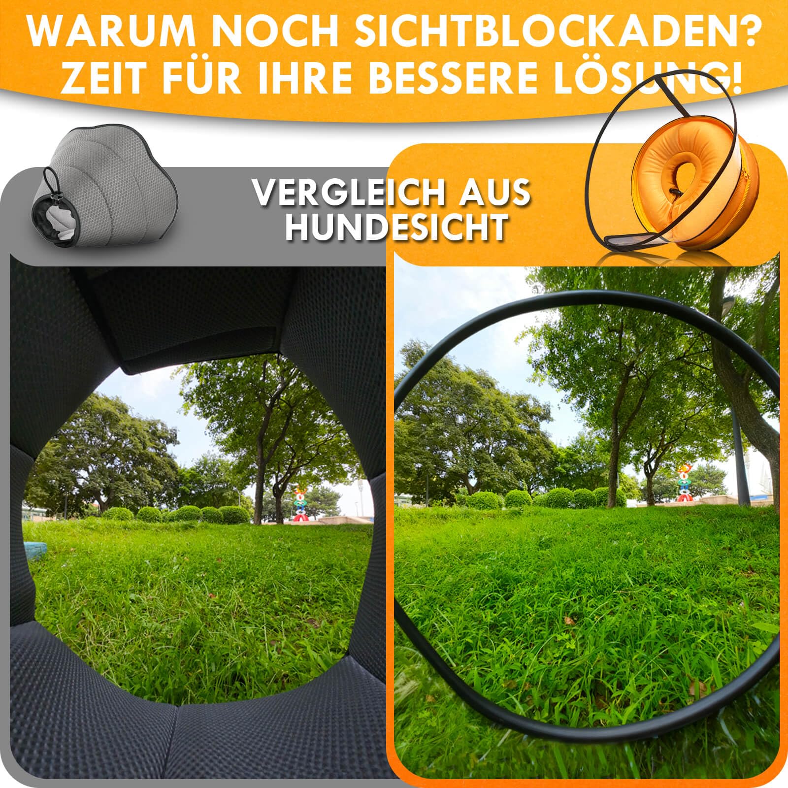 2 IN 1 Aufblasbare Halskrause Hund, nur f​ür Mittel- und Großhunde Entwickelt,Trichter Leckschutz Hund nach OP, Dog Cone, Halskrause Katze, Hunde Donut [Size 5]