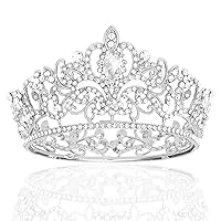 Vista 8 de CIEHER Mini corona de oro princesa tiara cumpleaños boda pastel decoración