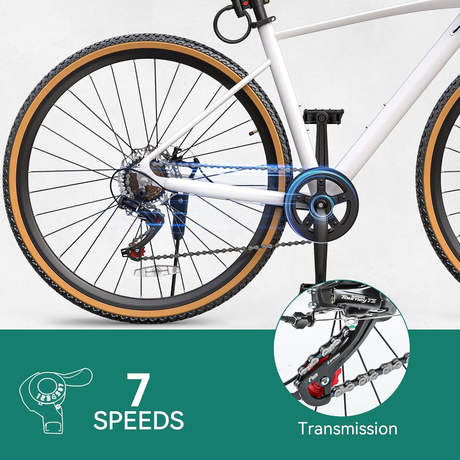 YITAHOME 28 Inch Road Bikes, Lightweight Aluminum Bicycles for Men Women Adults, 700C Bicycle with Dual Disc Brake, 7 Speed Commuter Bike with Cup Holder