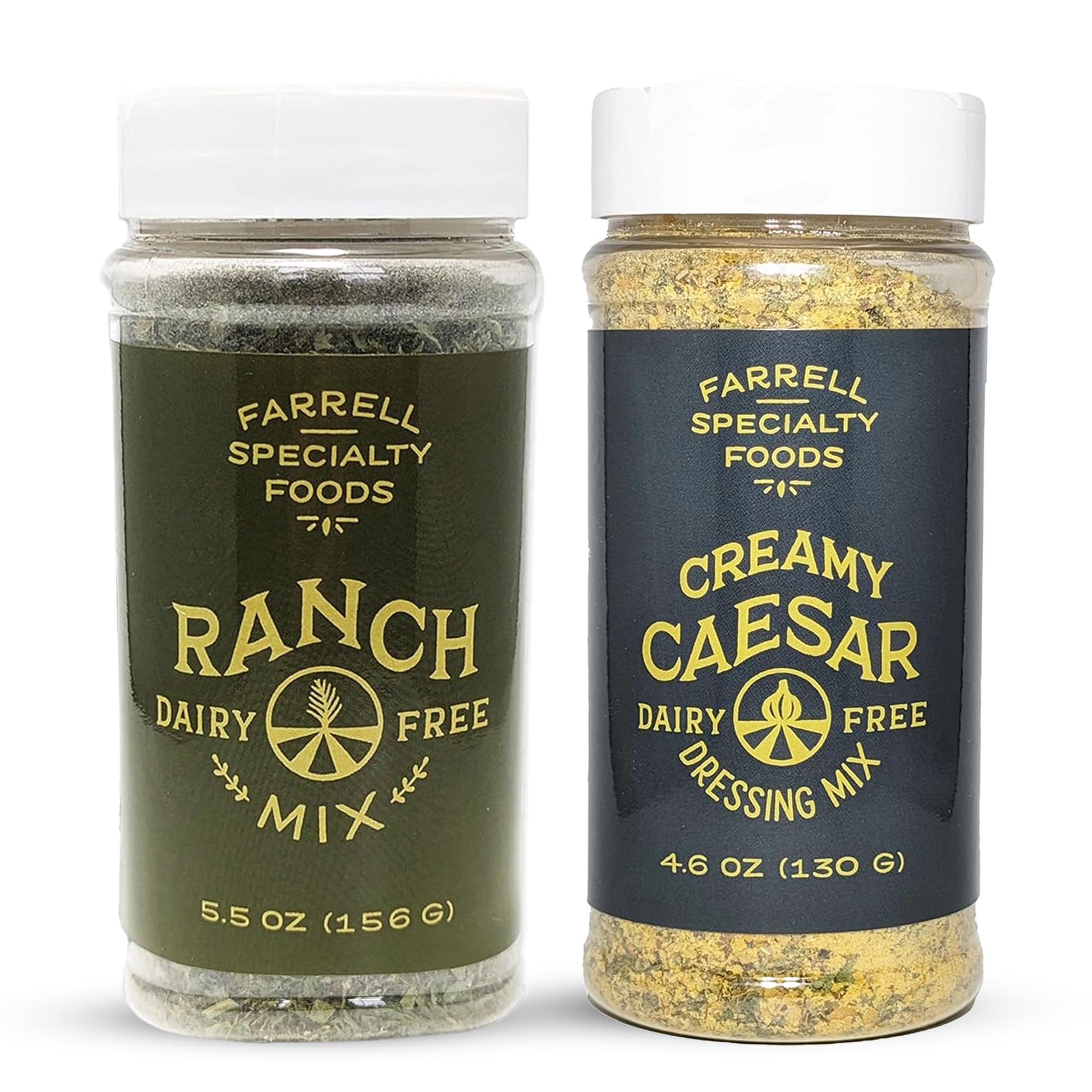 Dairy-Free Ranch & Creamy Caesar Dressing Mix Bundle by Farrell Specialty Foods – Dairy, Egg, Soy, Nut, Sugar & Sodium-Free – Delicious Salad Dressing, Vegetable Dip & Seasoning Vegan (5.5 oz & 4.6)