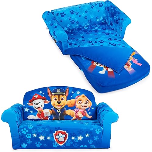 Furniture, Paw Patrol 3-in-1 Slumber Sofa Baby Lounger, Convertible Kids Couch, Sofa Bed & Foam Toddler Nap Mat with Attached Blanket