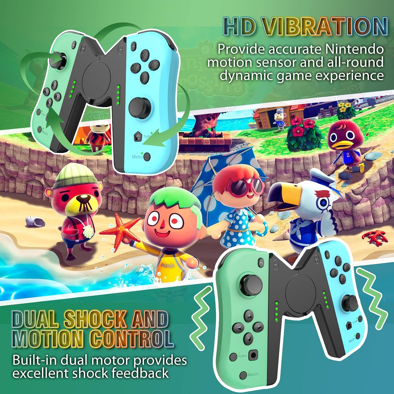 Joy Con Controller Replacement Campatiable for Nintendo Switch - Left and Right Neon Joycon with Wrist Strap, Alternatives for Nintendo Switch