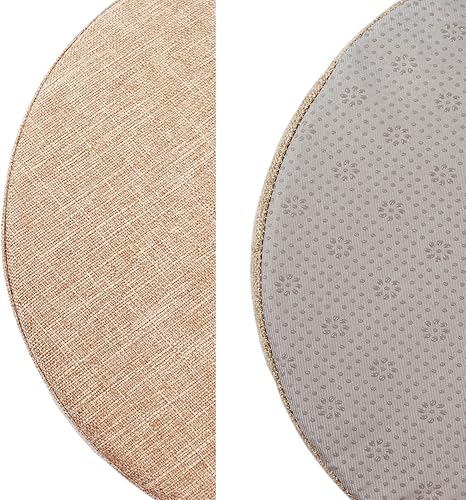 Miniatura 4 de Cojín redondo suave para dormitorio, oficina, cocina, comedor, cojín antideslizante para silla y cojín de asiento de 16 pulgadas, color beige oscuro