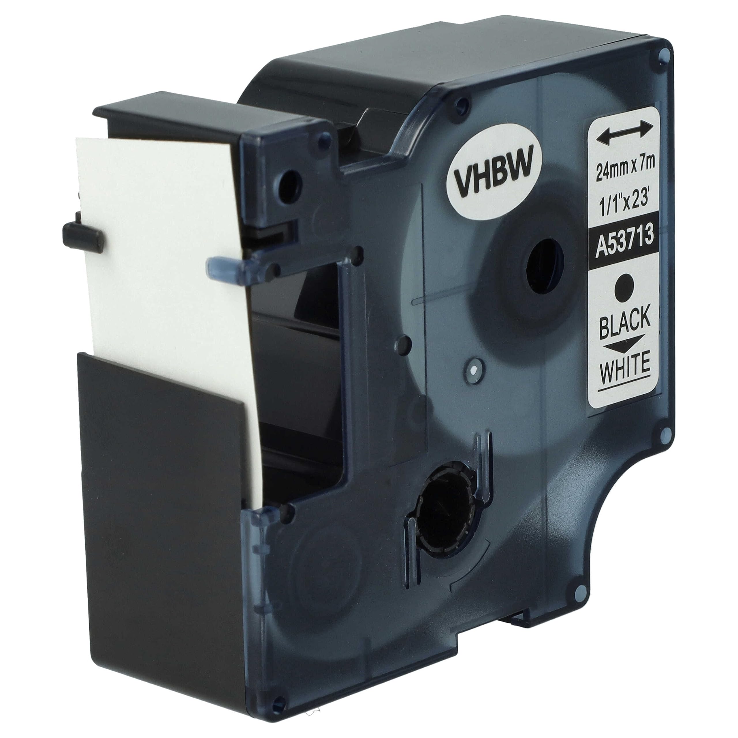 vhbw 50 x taśma do etykiet, kompatybilna z Dymo LabelMaker PC, drukarka etykiet PC2 24 mm, czarna na białym tle