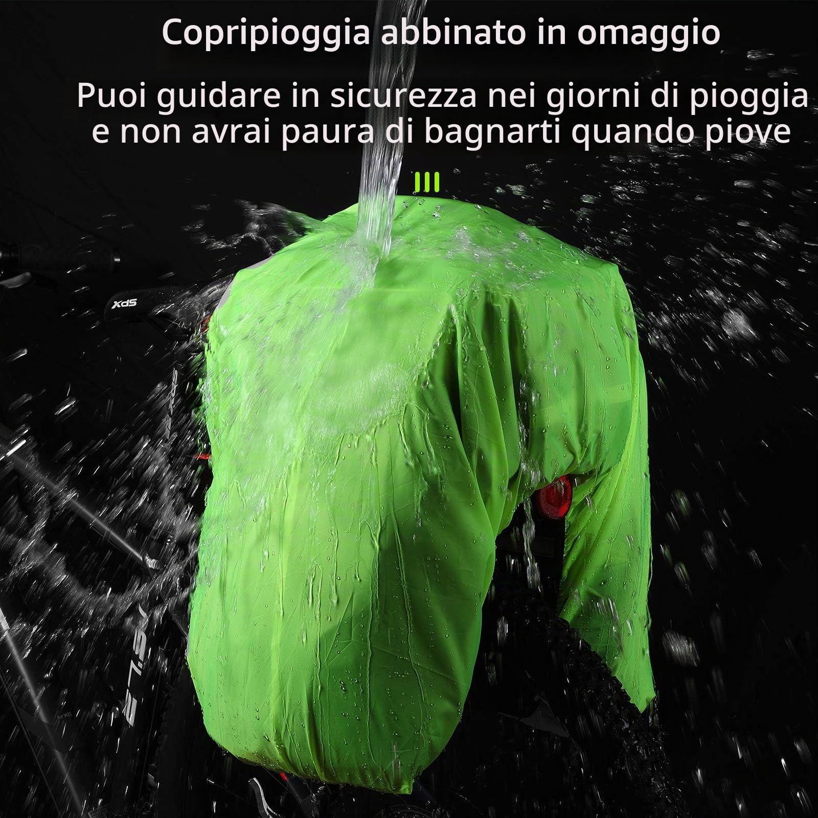 WESTGIRL Borsa da bicicletta da 25 l, impermeabile, resistente, per sedile posteriore della bicicletta, portabagagli, zaino da viaggio, borsa a tracolla con tracolla regolabile