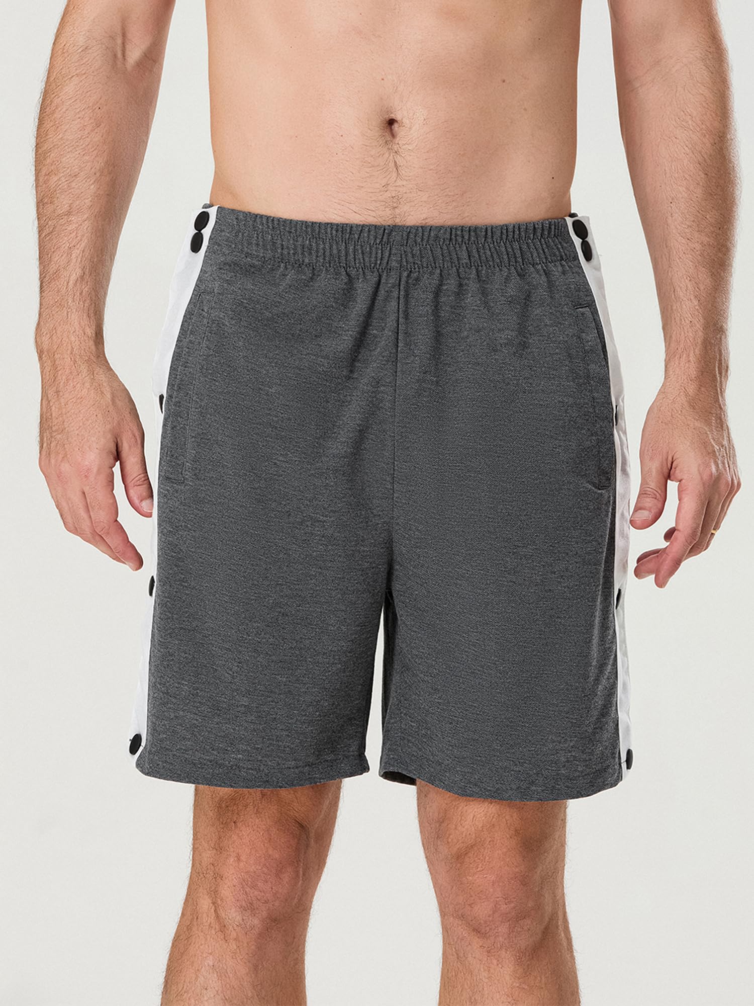 Sexy Outfit Pantaloncini Sportivi da Uomo a Strappo Chiusura con Bottoni Automatici Laterali Vita Elastica Pantaloncini da Allenamento per Palestra per Recupero Post Intervento Chirurgico con Tasche