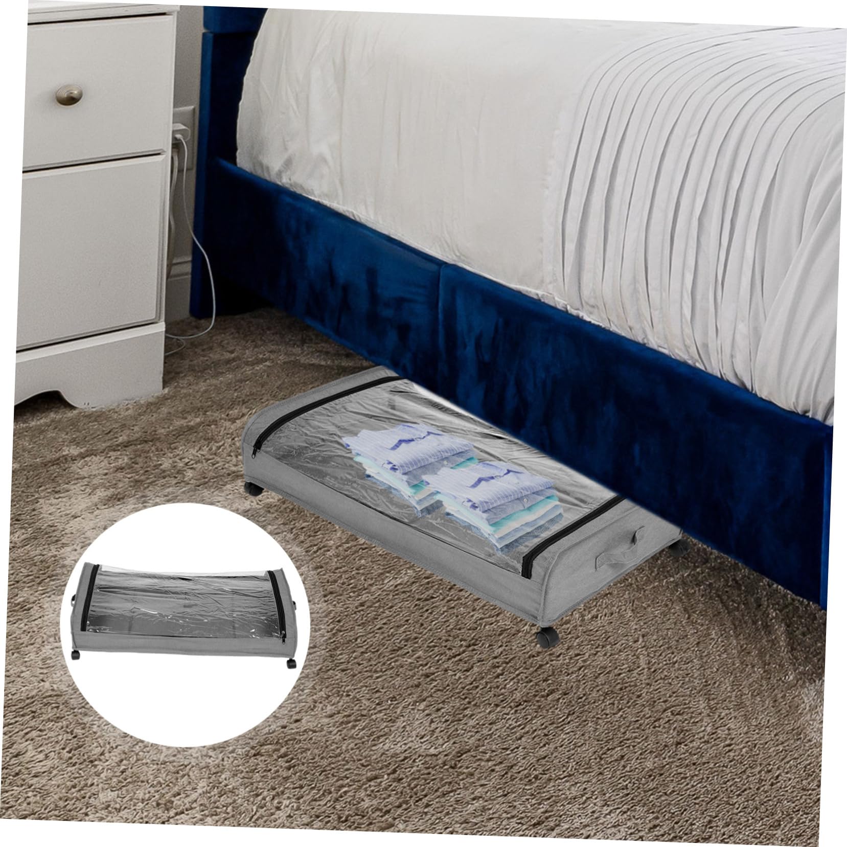 Unterbett-aufbewahrungsbox Mit Rädern Wäsche-organizer Schublade Für Kleines Schlafzimmer Aufbewahrungsbox Für Kleidung Und Spielzeug Robustes Material Leicht Zu Bewegen