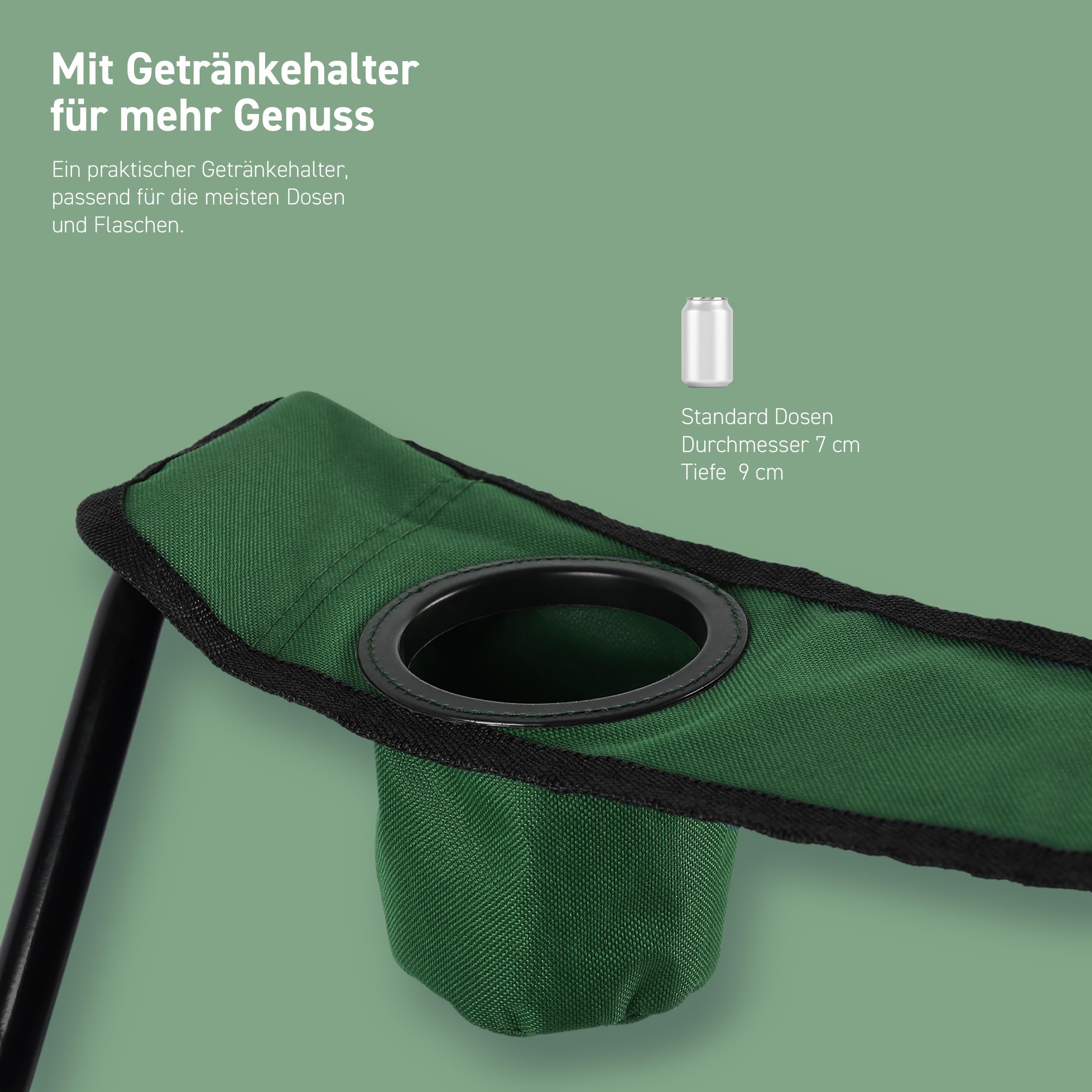 MSPORTS Campingstuhl Premium inkl. Tragetasche Anglerstuhl Faltstuhl - auswählbar als 2er Set - Klappstuhl mit Armlehne und Getränkehalter praktisch robust leicht Camping Stuhl