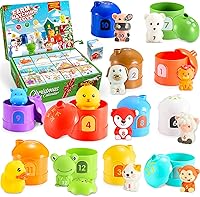 Vista 1 de Calendario de Adviento de Navidad con juguetes de animales de granja para niños pequeños de 1 a 3 años, calendarios de cuenta regresiva de 24 días