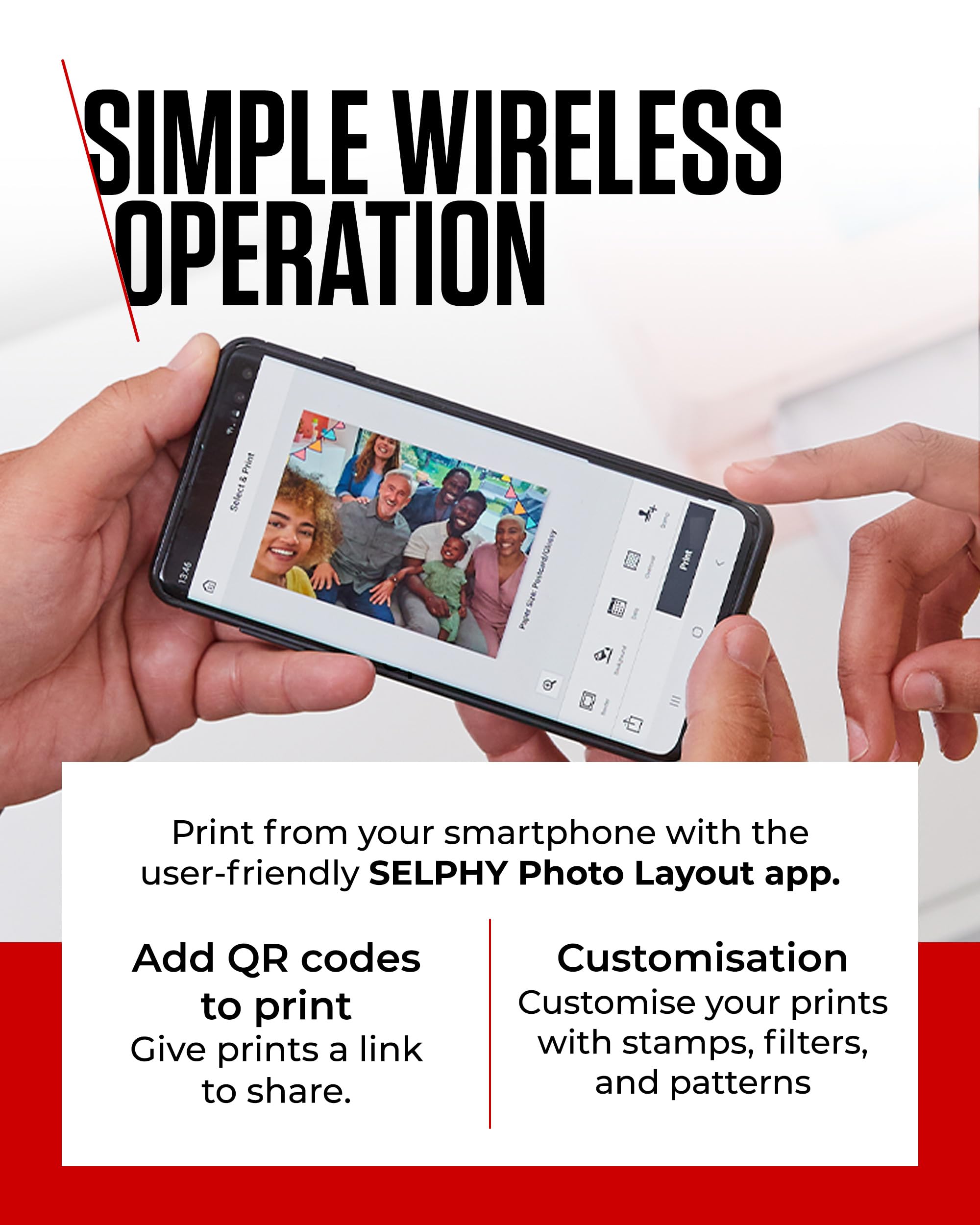 Canon SELPHY CP1500 Portable Photo Printer Paper Kit, Black - Wireless Bluetooth Printer with Accessories - Compact and Lightweight - Comes With 54 Sheets Of 4x6 Postcard Size Paper — view 5