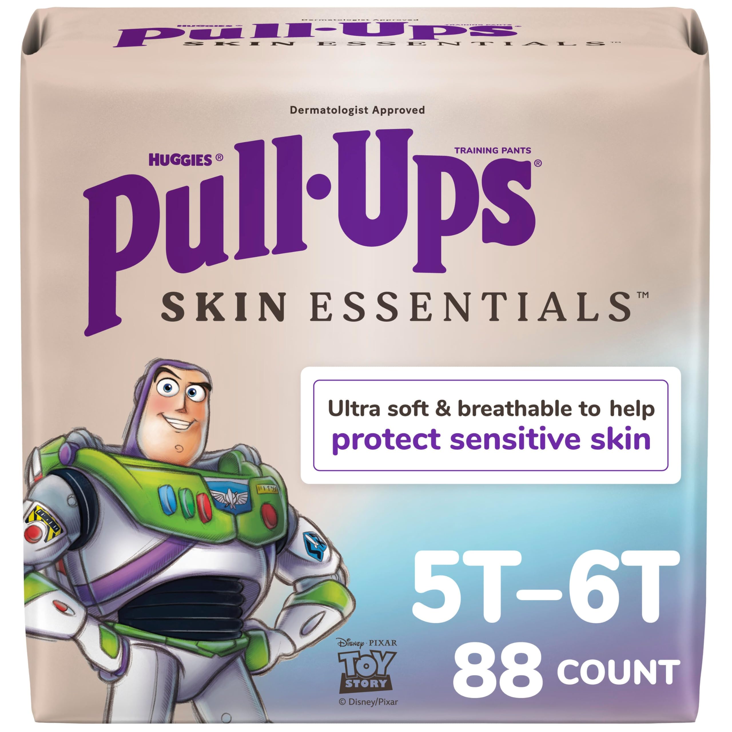 Pull-Ups Boys' Skin Essentials Potty Training Pants, Training Underwear, 5T-6T (46+ lbs), 88 Ct