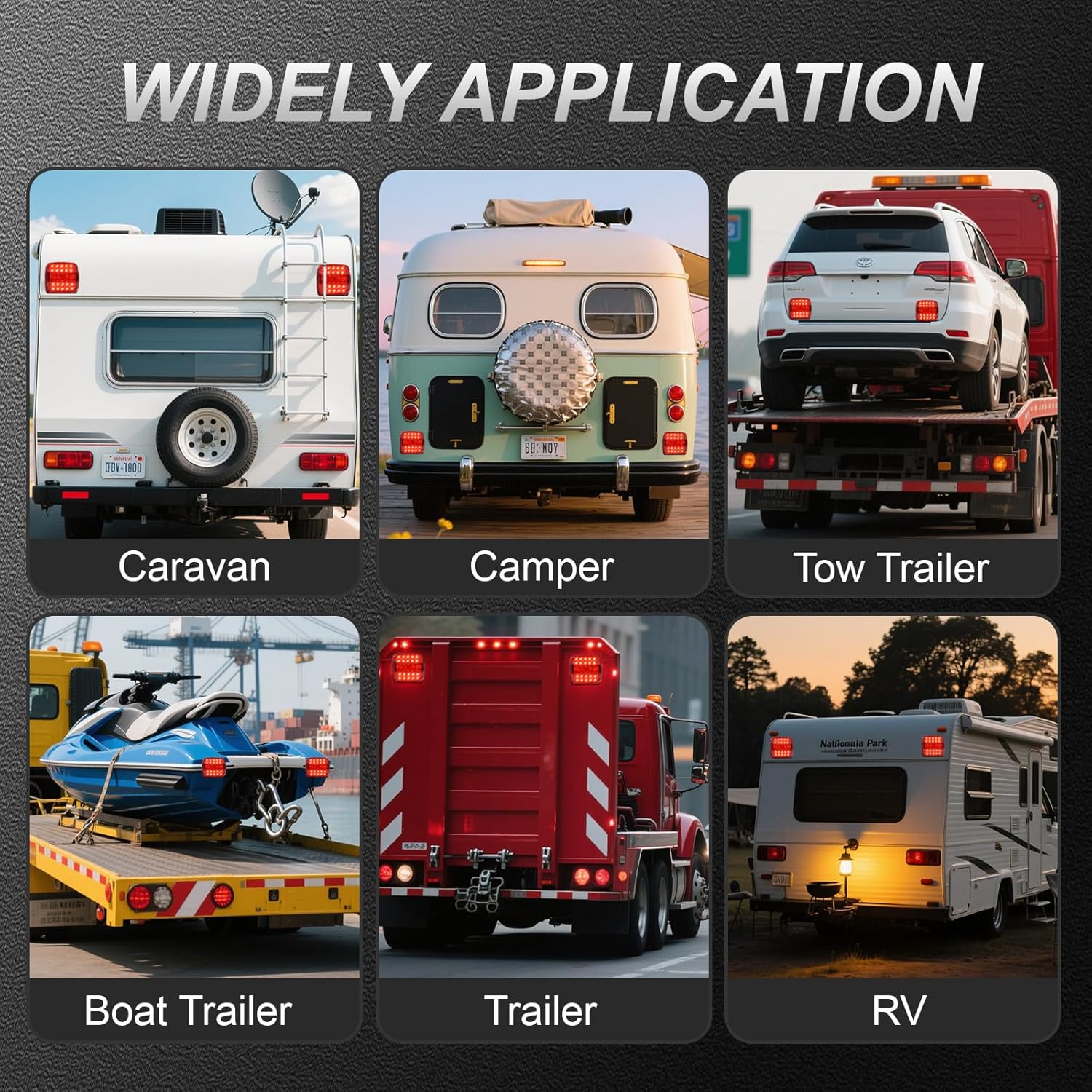 Wireless Trailer Lights - Magnetic Trailer Lights Retroreflectors, Portable Universal Stop Turn Running Backup Reverse Red, Tow Lights LED Kit for Trucks, Boat, RV, Vehicle, Caravan