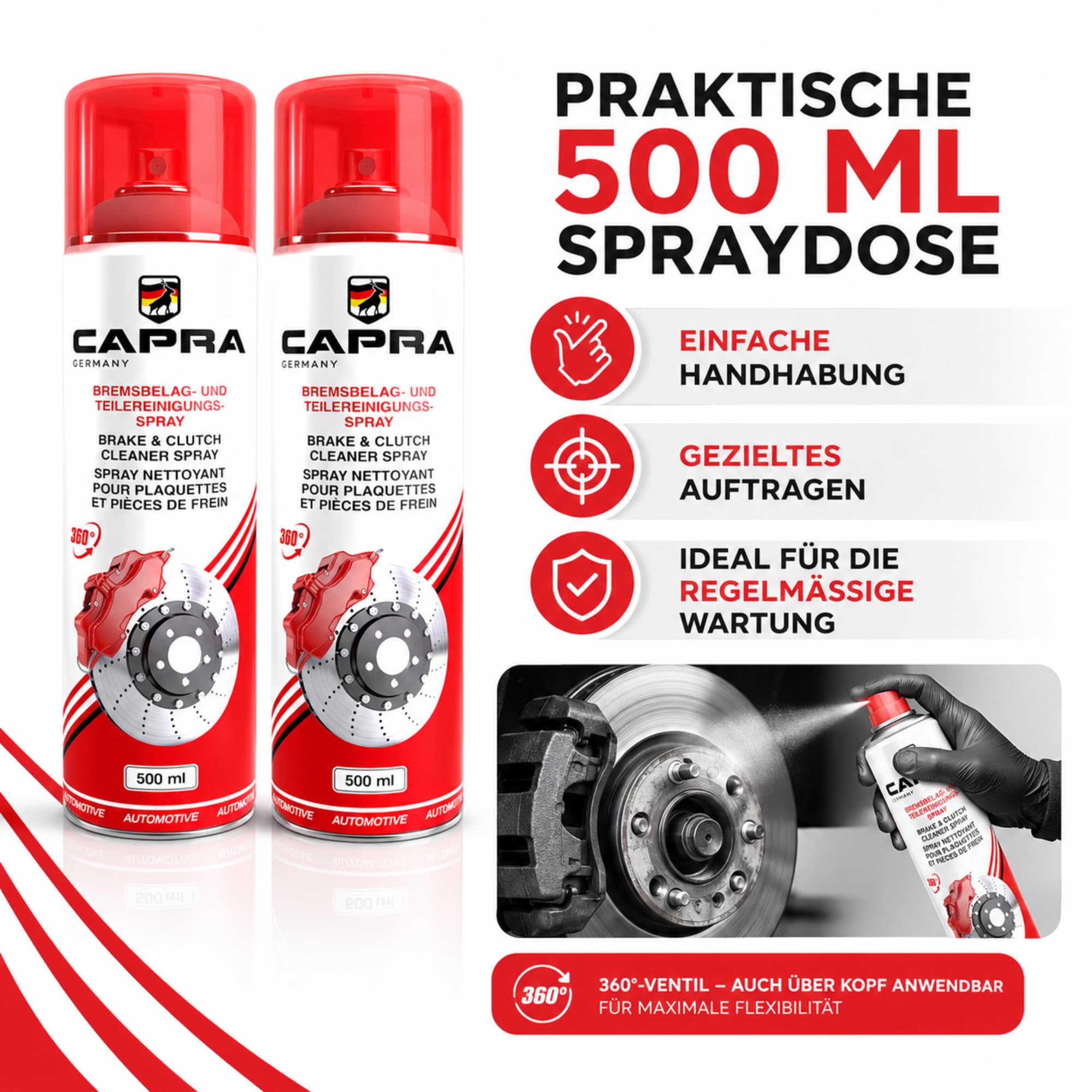 Bremsenreiniger 24 x 500 ml acetonfreier Teilereiniger Entfetter Spraydose Made in Germany
