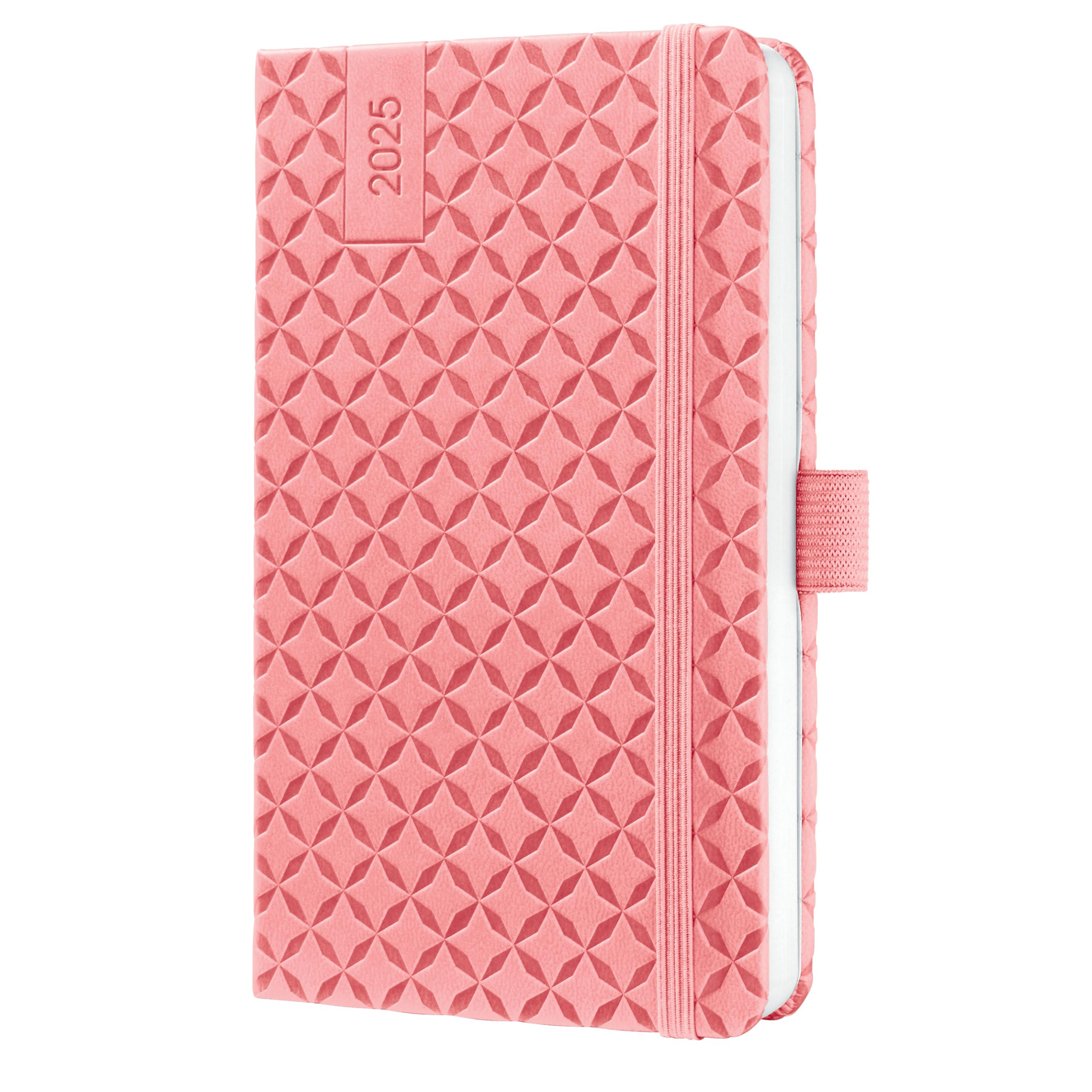 SIGEL J5110 Jolie Weekly Planner 2025, hardcover, 9,5 x 15 cm, 174 Pages, Pink