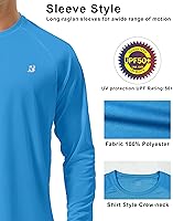 Vista 4 de Roadbox Camisas de Protección Solar UV UPF 50+ para Hombres Manga Larga SPF Rash Guard para Pesca Senderismo Natación Correr