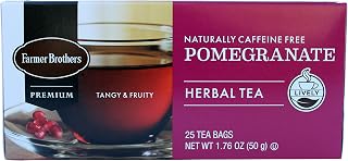Farmer Brothers Premium Pomegranate Herbal Tea, Pack of 25 Tea Bags
