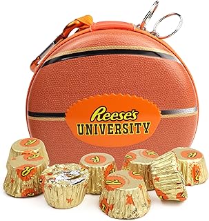 Reese’s Peanut Butter Cups Basketball Pouch with Zipper, Christmas Stocking Stuffer Gift, 7 Pieces Inside