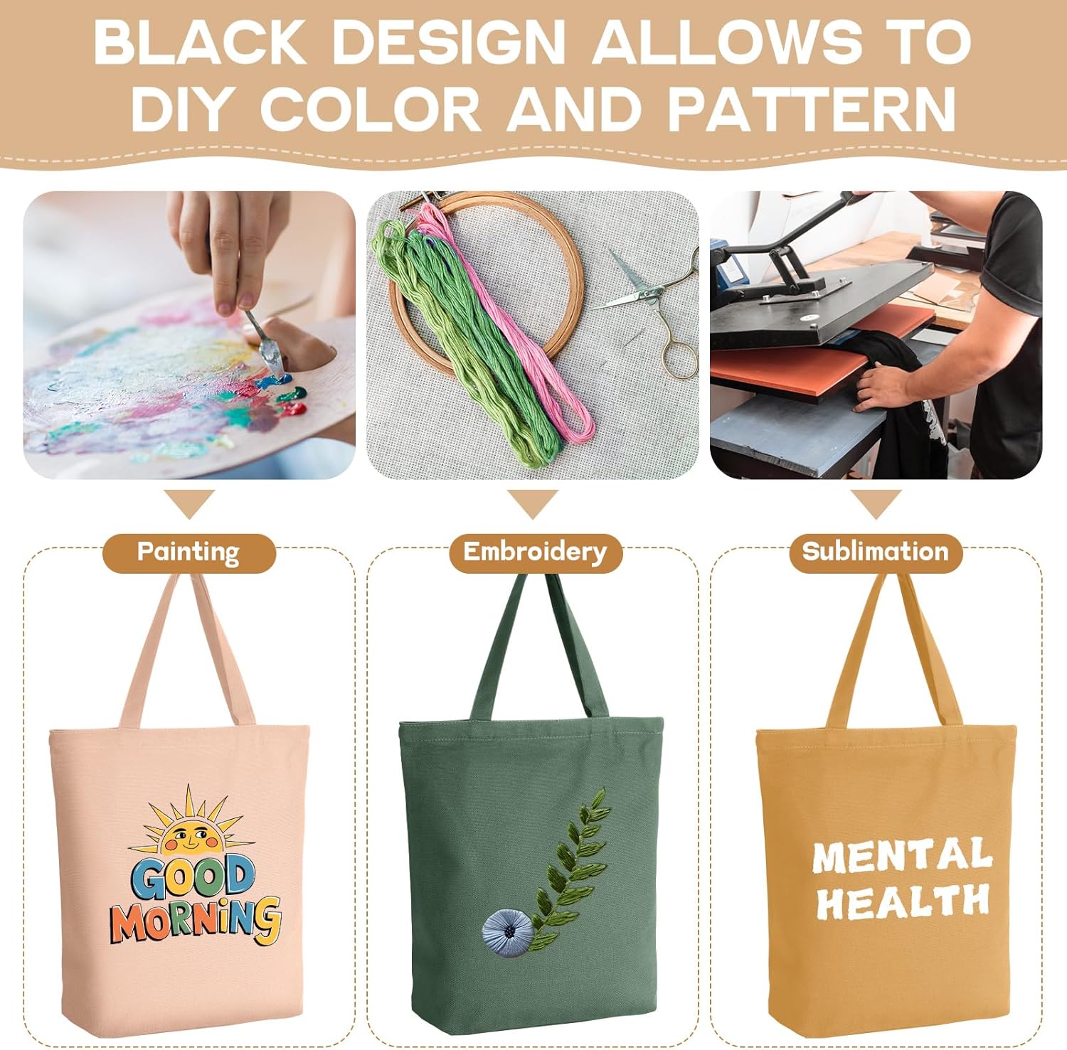 Reginary 10 Pcs Valentine Galentine Gift Reusable Canvas Grocery Shopping Tote Bag Bulk with Zipper for Women Employee Staff - Image 6