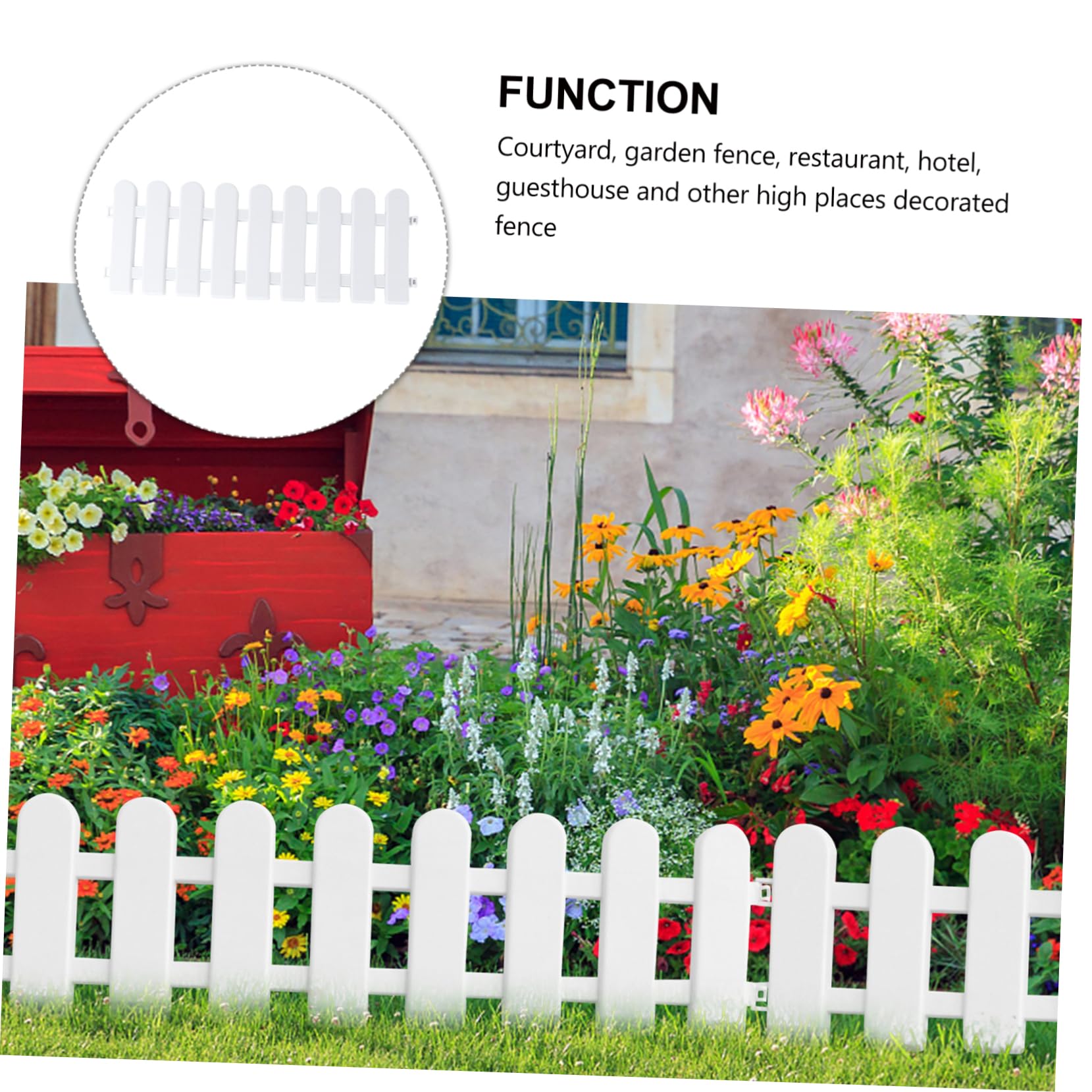 BESTonZON 5Pezzi Recinzione Decorativa per Cortile Staccionata con Rotonda per Decorazioni Natalizie e Esterni