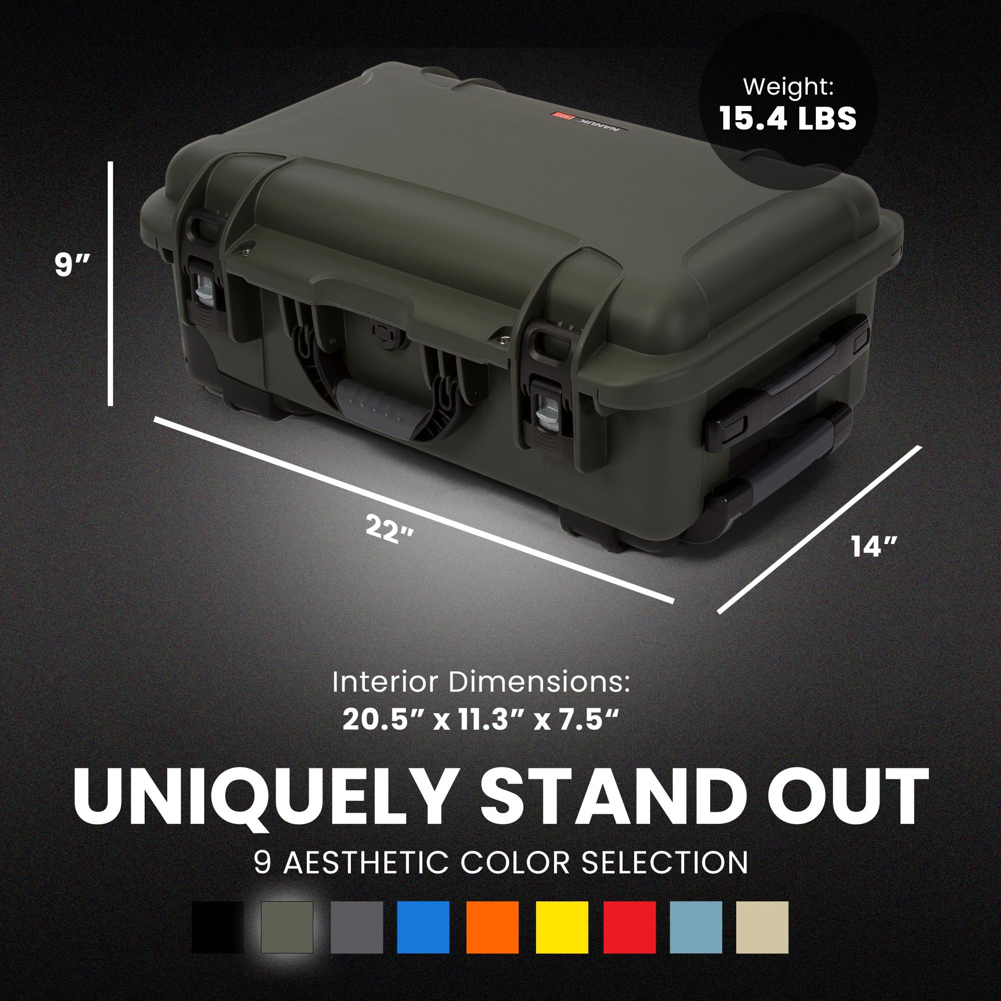 NANUK 935 Pro Photo Kit - Maleta rígida Impermeable para cámara fotográfica, con separadores Acolchados y Ruedas, 56 x 36 x 23 cm - Antipolvo y Resistente a los Golpes, Equipaje de Mano
