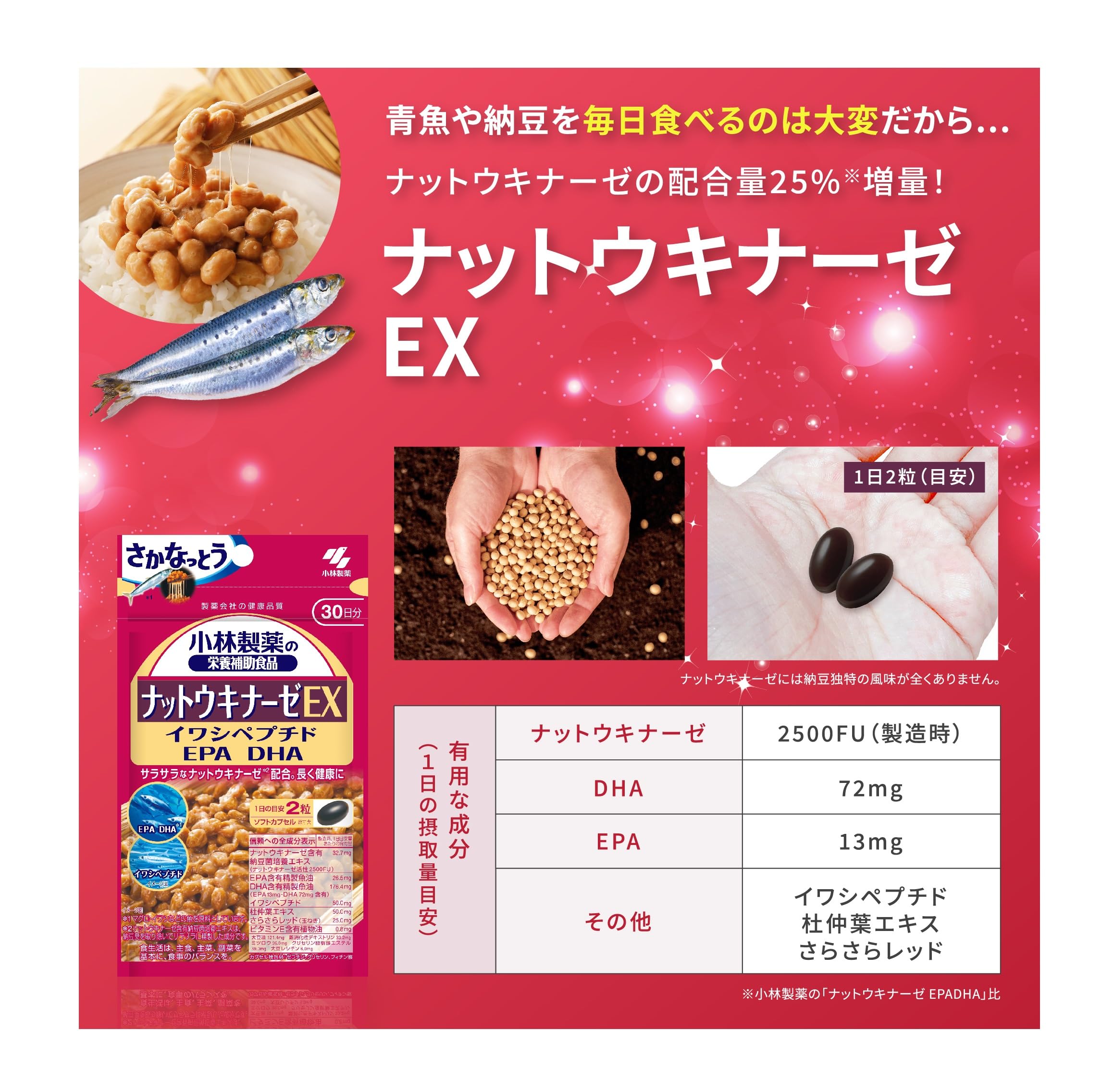 Amazon | 小林製薬の栄養補助食品 [ 公式 ] ナットウキナーゼ EX