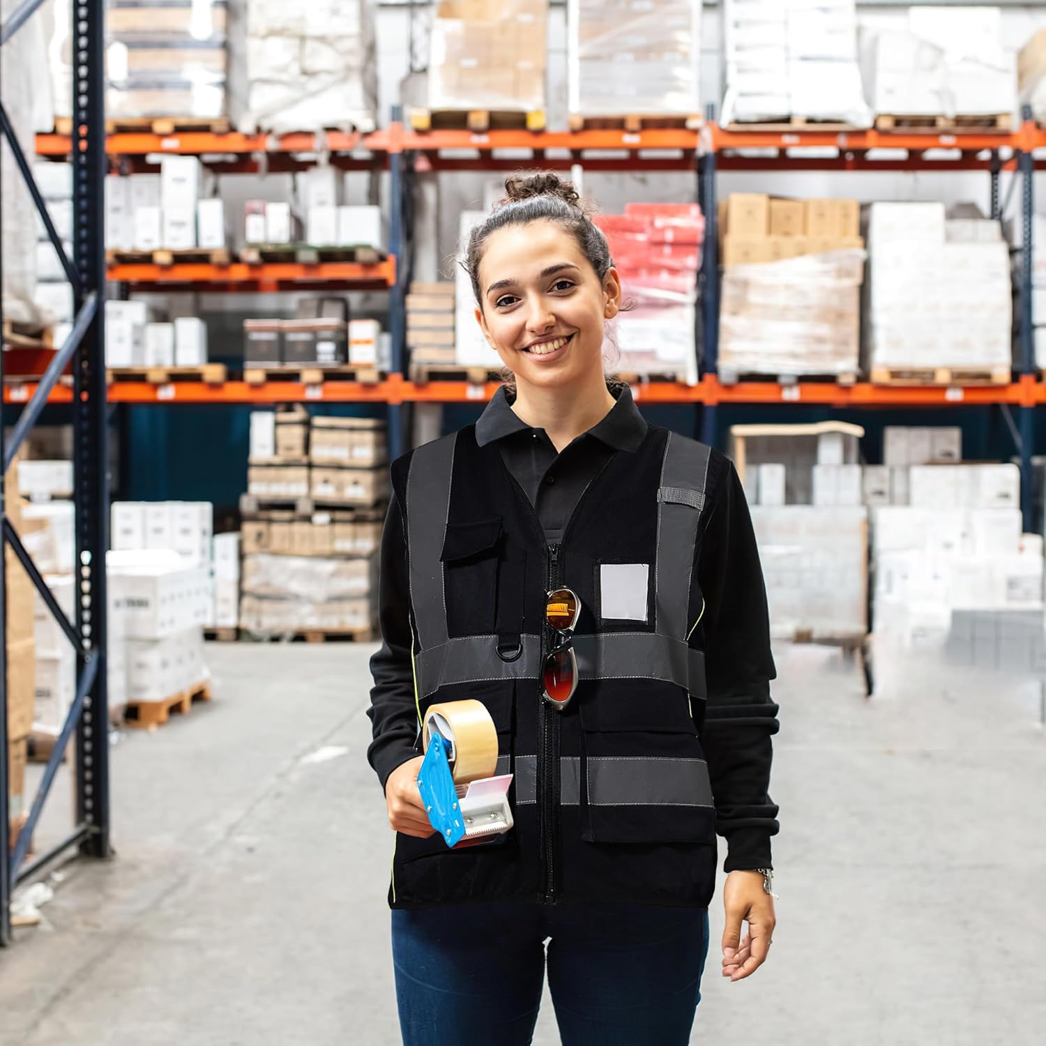 A-SAFETY High Vis Safety Vest for Women - Reflective Strips, Multi-Pockets, Zipper Closure - Image 5