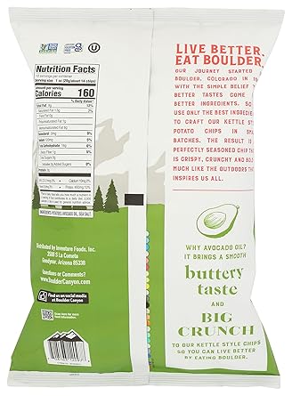 BOULDER CANYON Avocado Oil Classic Sea Salt Kettle Style Potato Chips, 10 OZ