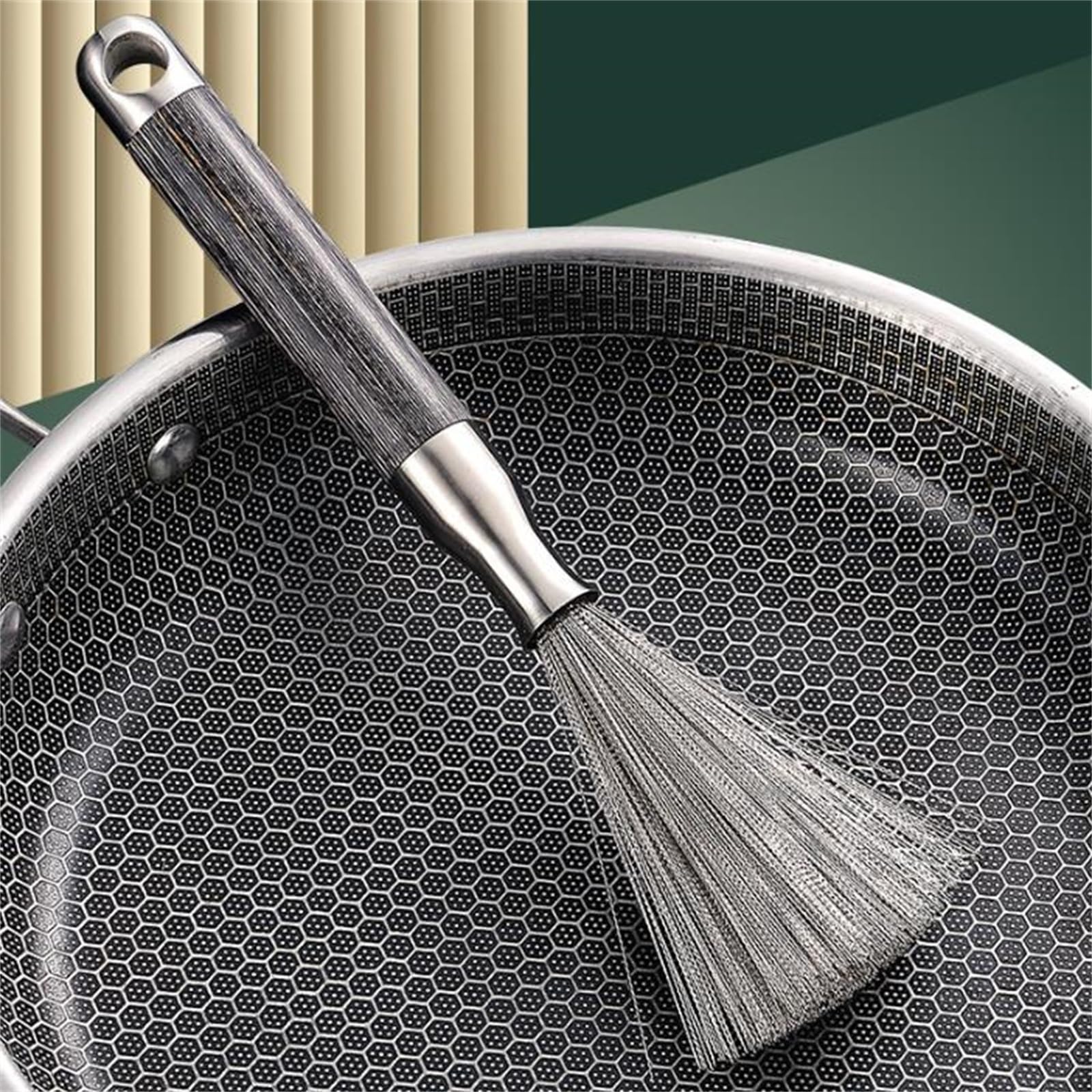 Cepillo para Ollas de Cocina Cepillo for Lavar ollas de Cocina Acero Inoxidable para Fregaderos y Encimeras de Cocina