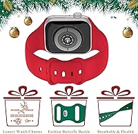 Vista 90 de Christmas Gift Compatible with Christmas Apple Watch Bands for Women 49mm 46mm 45mm 44mm 42mm, Soft Silicone Santa Claus for Apple Watch Ultra 3