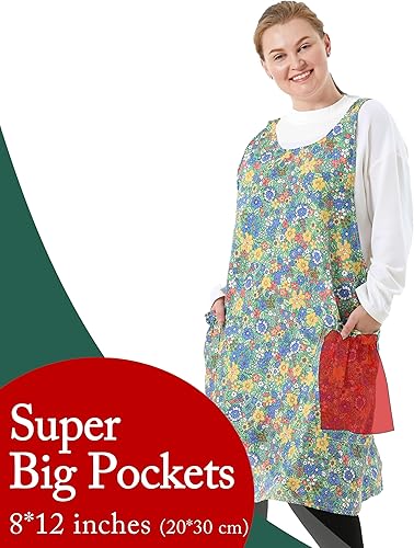 Miniatura 2 de APRONNER Delantales grandes de talla grande para mujer con bolsillos de algodón y lino para hornear cocina