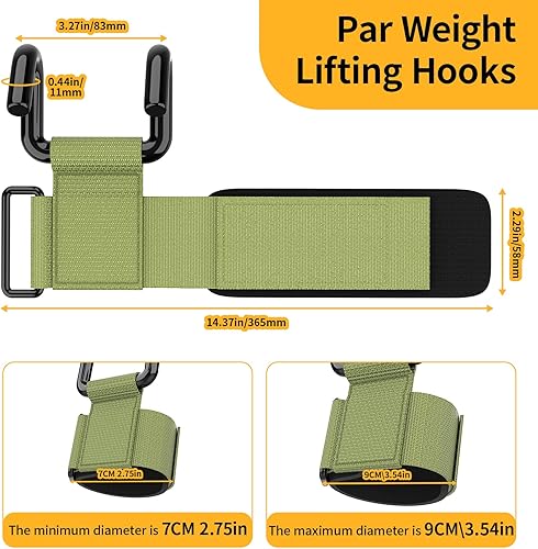 Miniatura 4 de GPANDAG Ganchos de levantamiento de pesas para hombres y mujeres (par), 330 LB correa de muñeca resistente para gimnasio con gancho